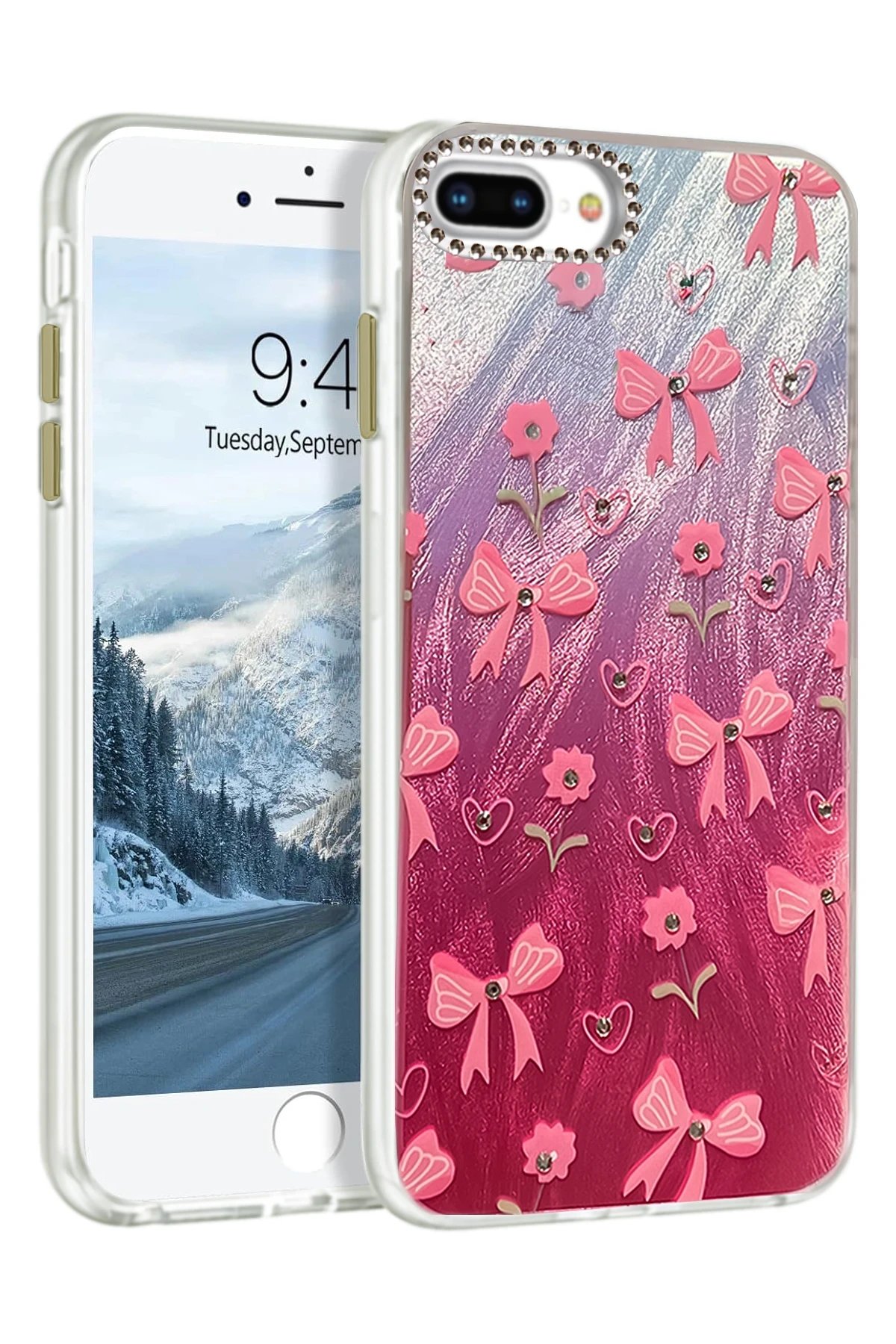 iPhone 7 Plus Kılıf Blade Aynalı Desenli Kapak - Desen 3-(5796)