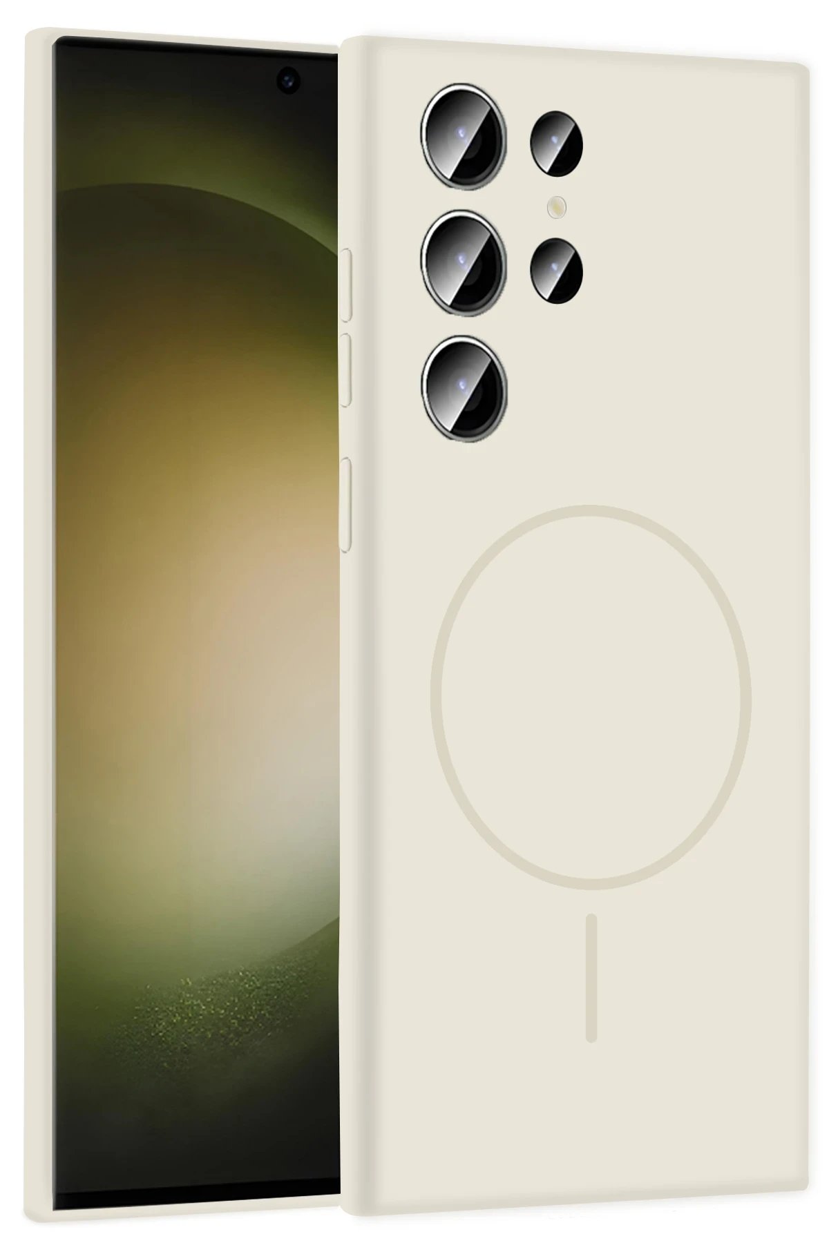 Samsung Galaxy S24 Ultra Kılıf Jully Magsafe Kapak - Pudra-(5796)