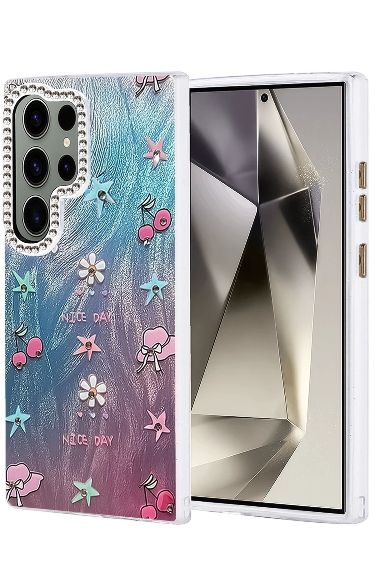 Samsung Galaxy S23 Ultra Kılıf Blade Aynalı Desenli Kapak - Desen 4-(5796)