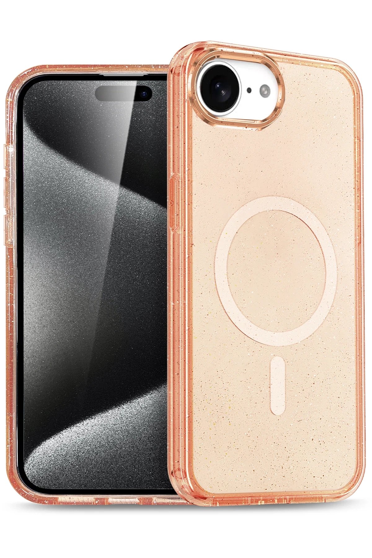 Apple iPhone 16E Star Magsafe Kapak - Turuncu-(5796)