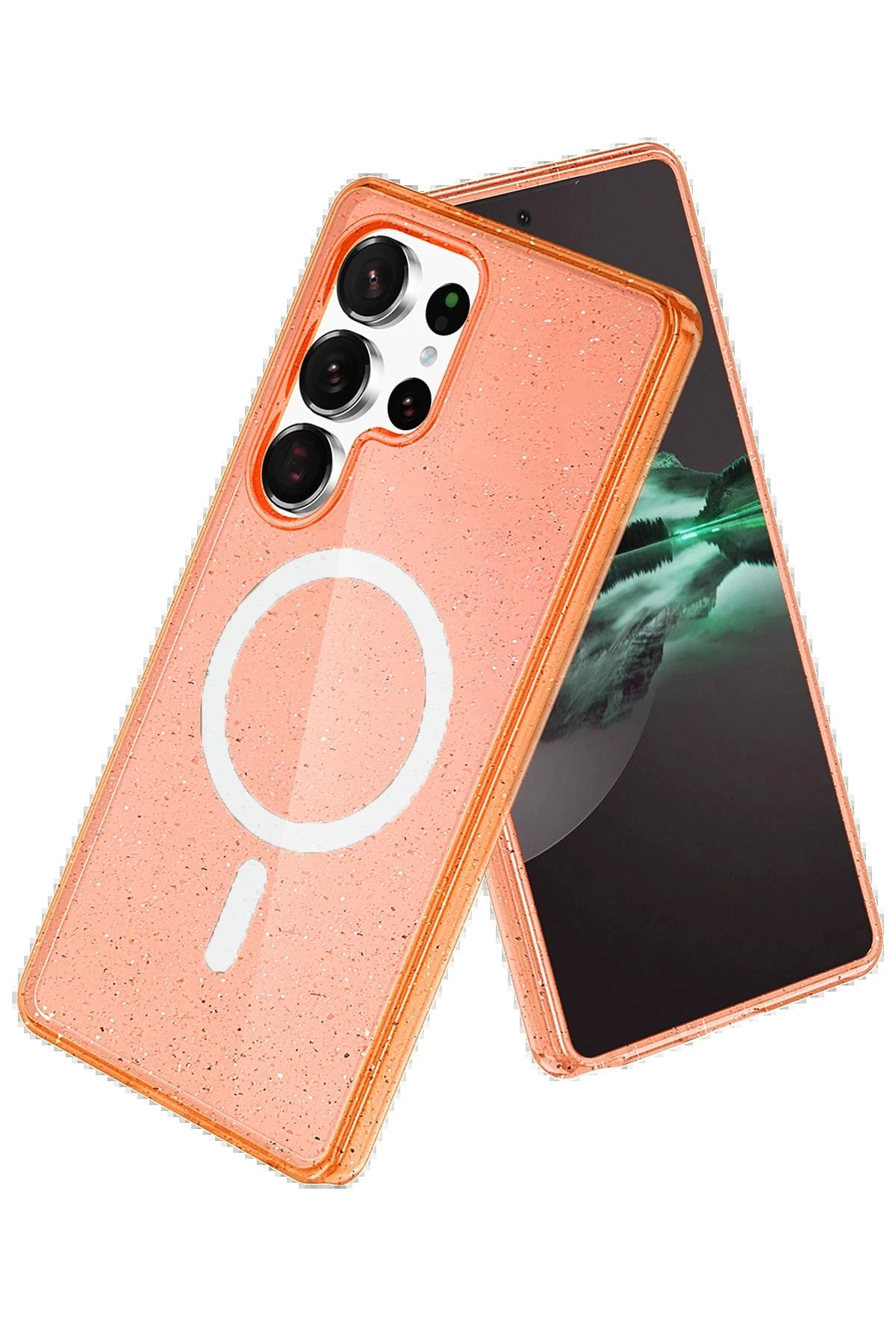 Samsung Galaxy S25 Ultra Star Magsafe Kapak - Turuncu-(5796)