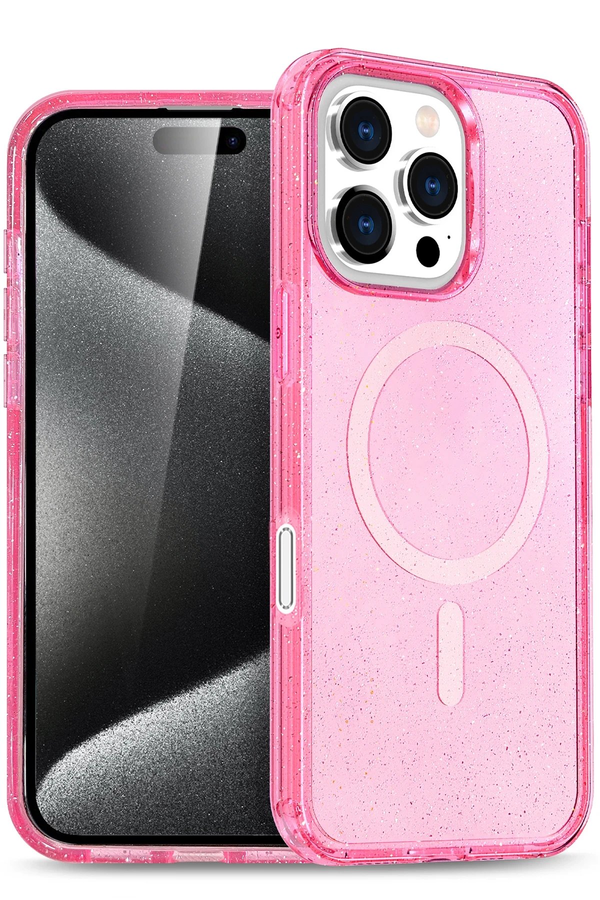 Apple iPhone 16 Pro Star Magsafe Kapak - Pembe-(5796)