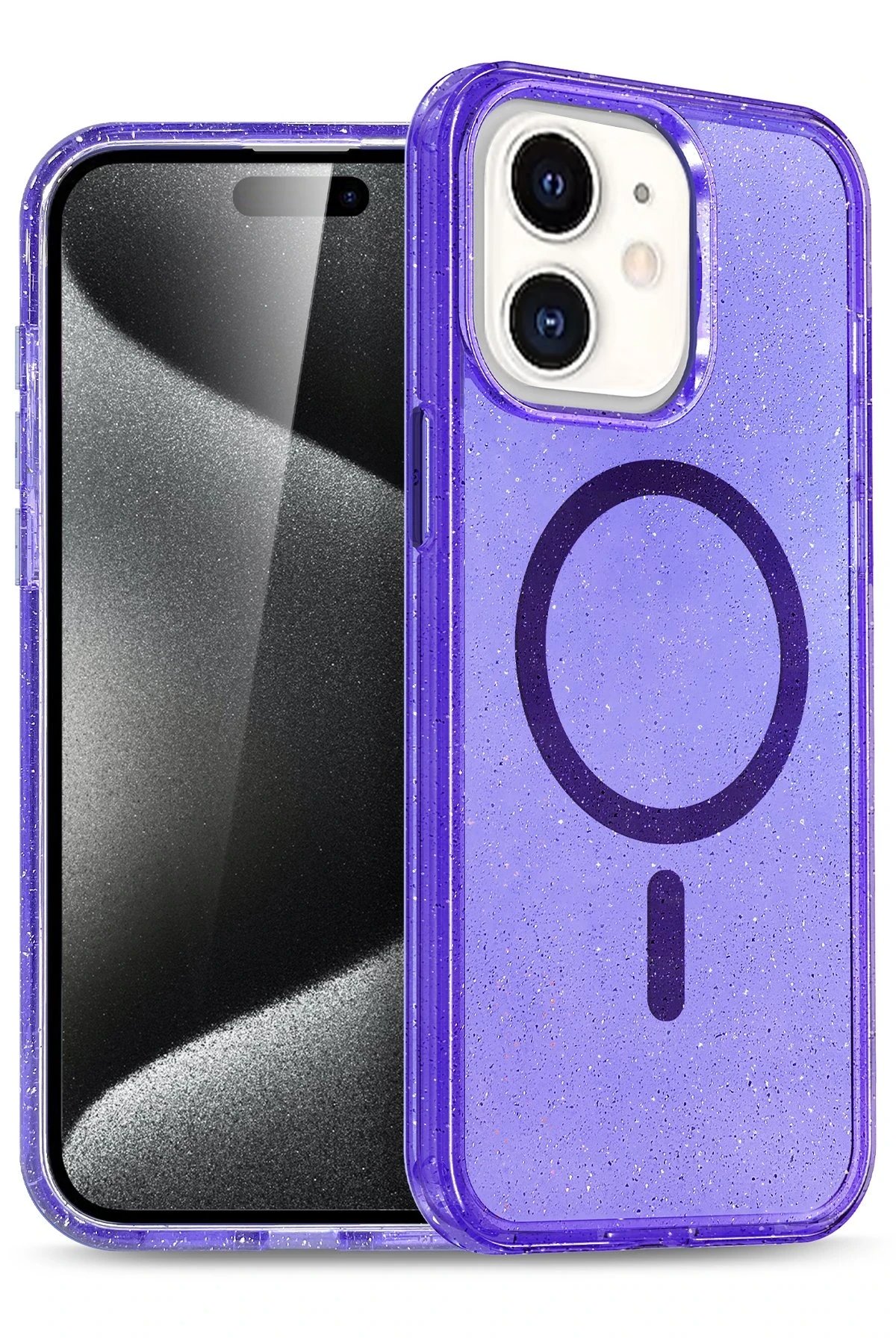 Apple iPhone 12 Star Magsafe Kapak - Mor-(5796)