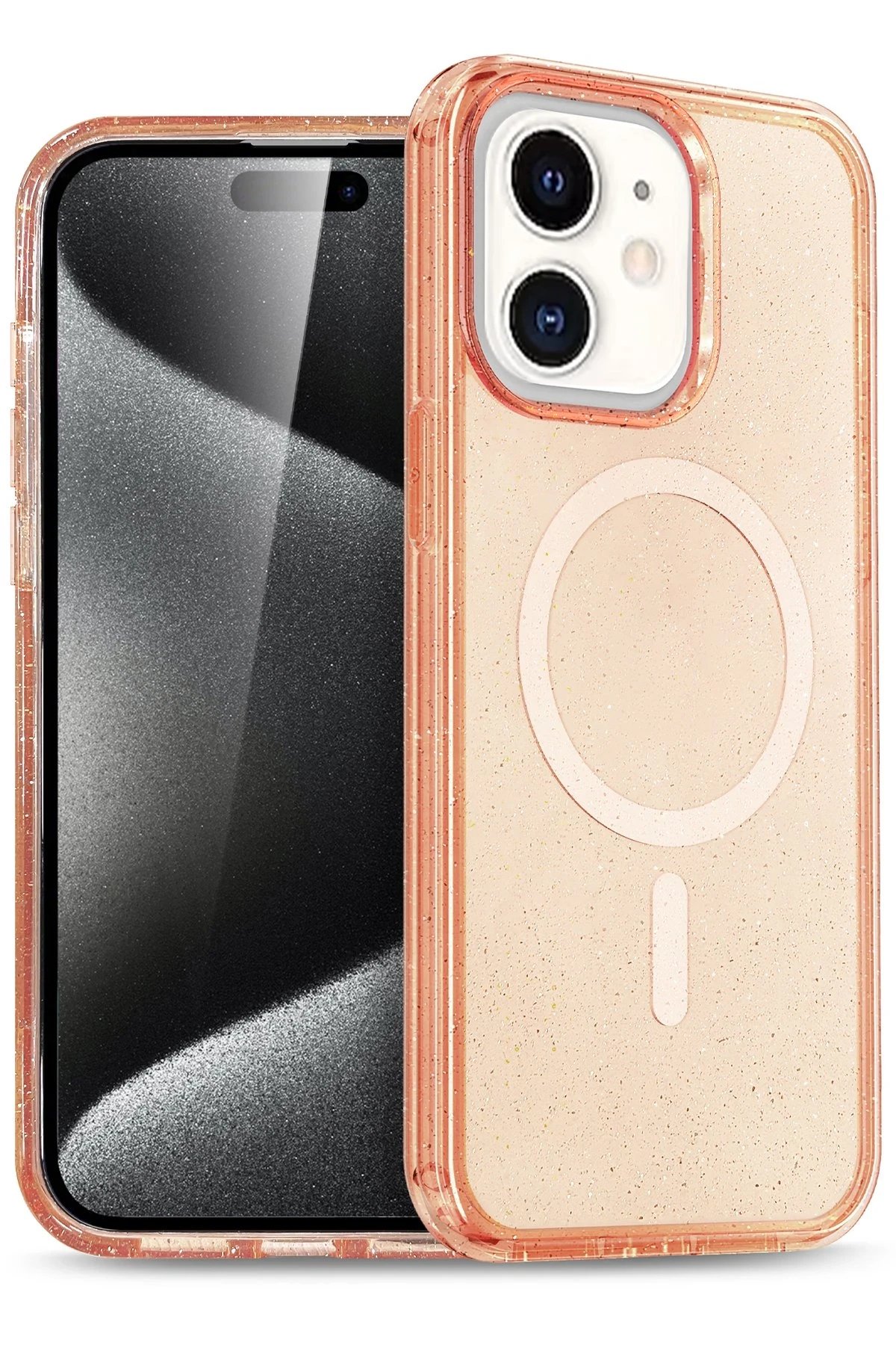 Apple iPhone 11 Star Magsafe Kapak - Turuncu-(5796)