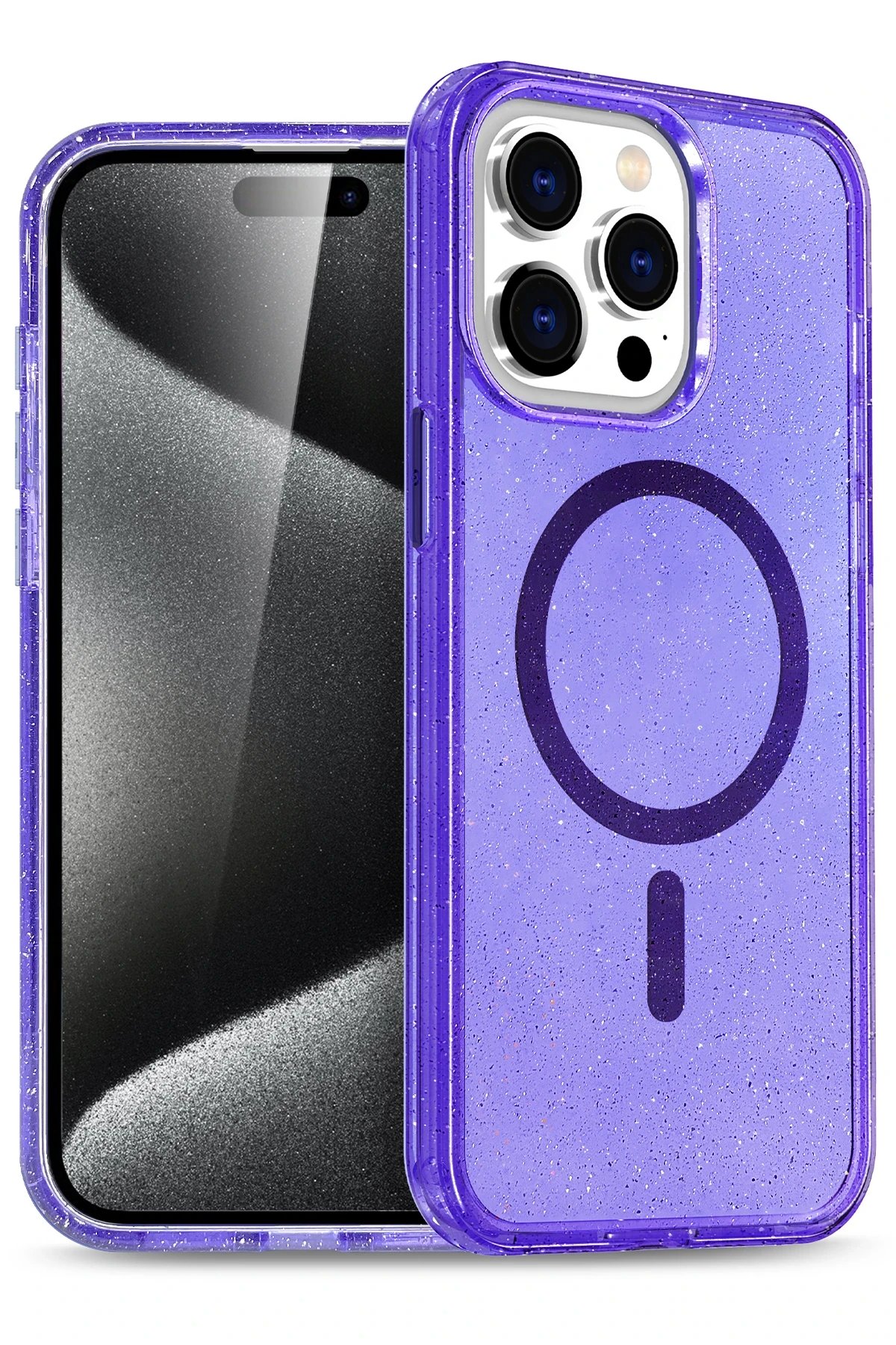 Apple iPhone 15 Pro Max Star Magsafe Kapak - Mor-(5796)