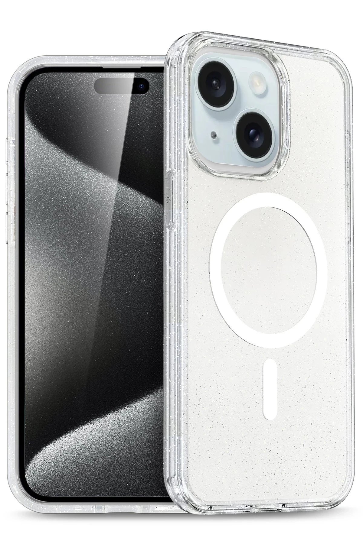 Apple iPhone 15 Star Magsafe Kapak - Şeffaf-(5796)