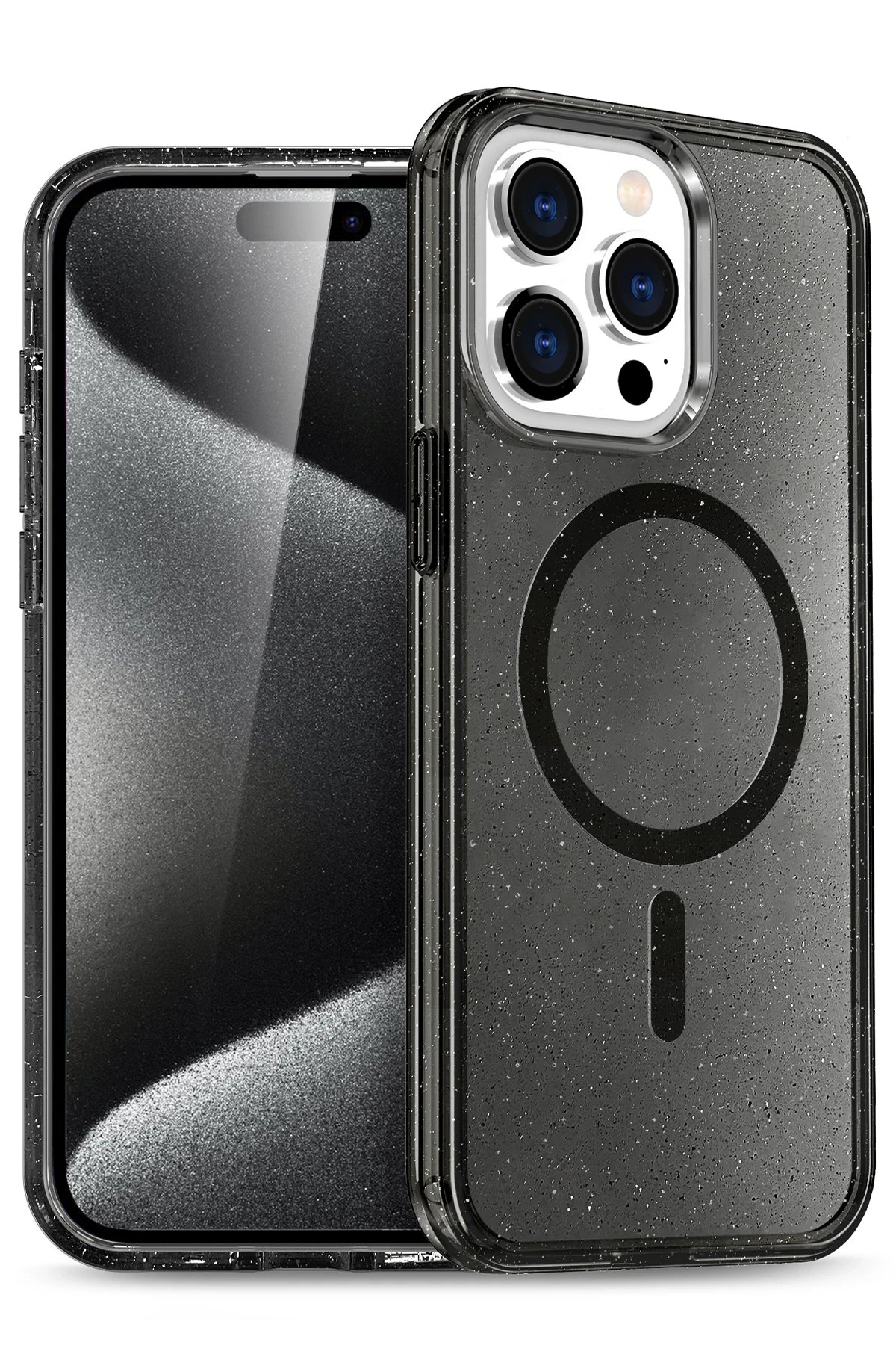 Apple iPhone 14 Pro Max Star Magsafe Kapak - Siyah-(5796)