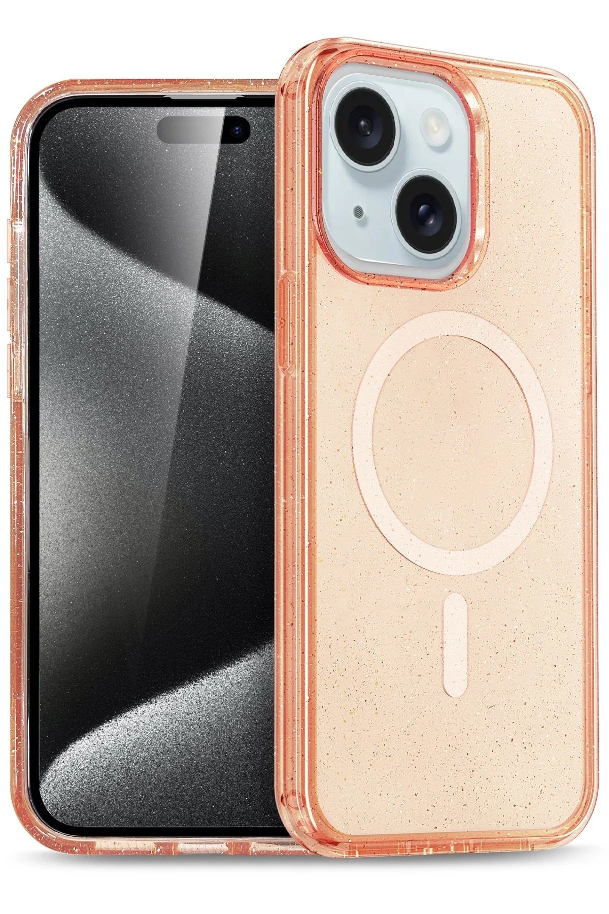 Apple iPhone 14 Star Magsafe Kapak - Turuncu-(5796)