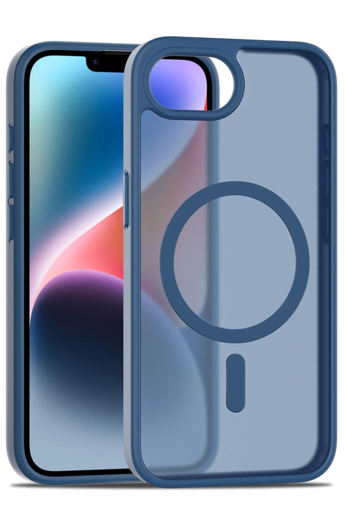 iPhone 16E Jota Magsafe Kapak - Lacivert-(5796)