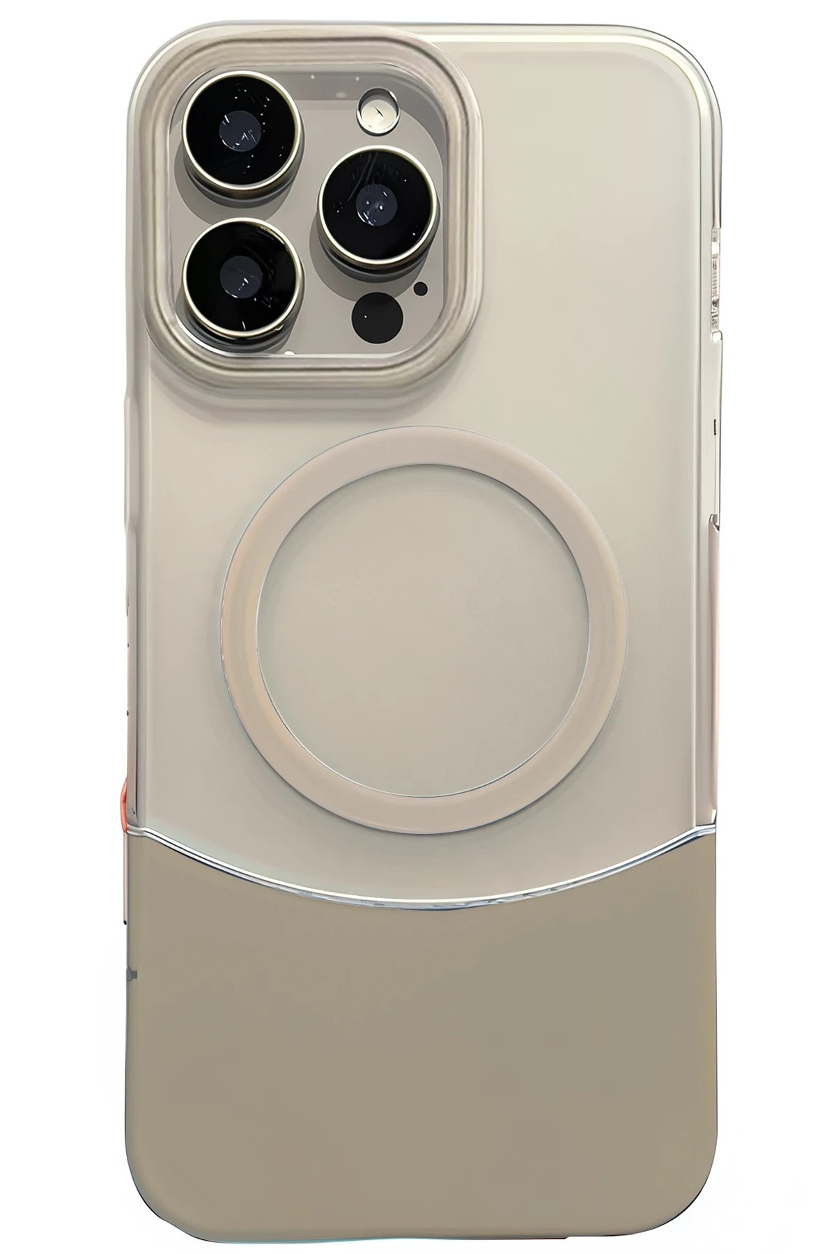 Apple iPhone 15 Pro Max Velar Magsafe Kapak - Natural Grey-(5796)