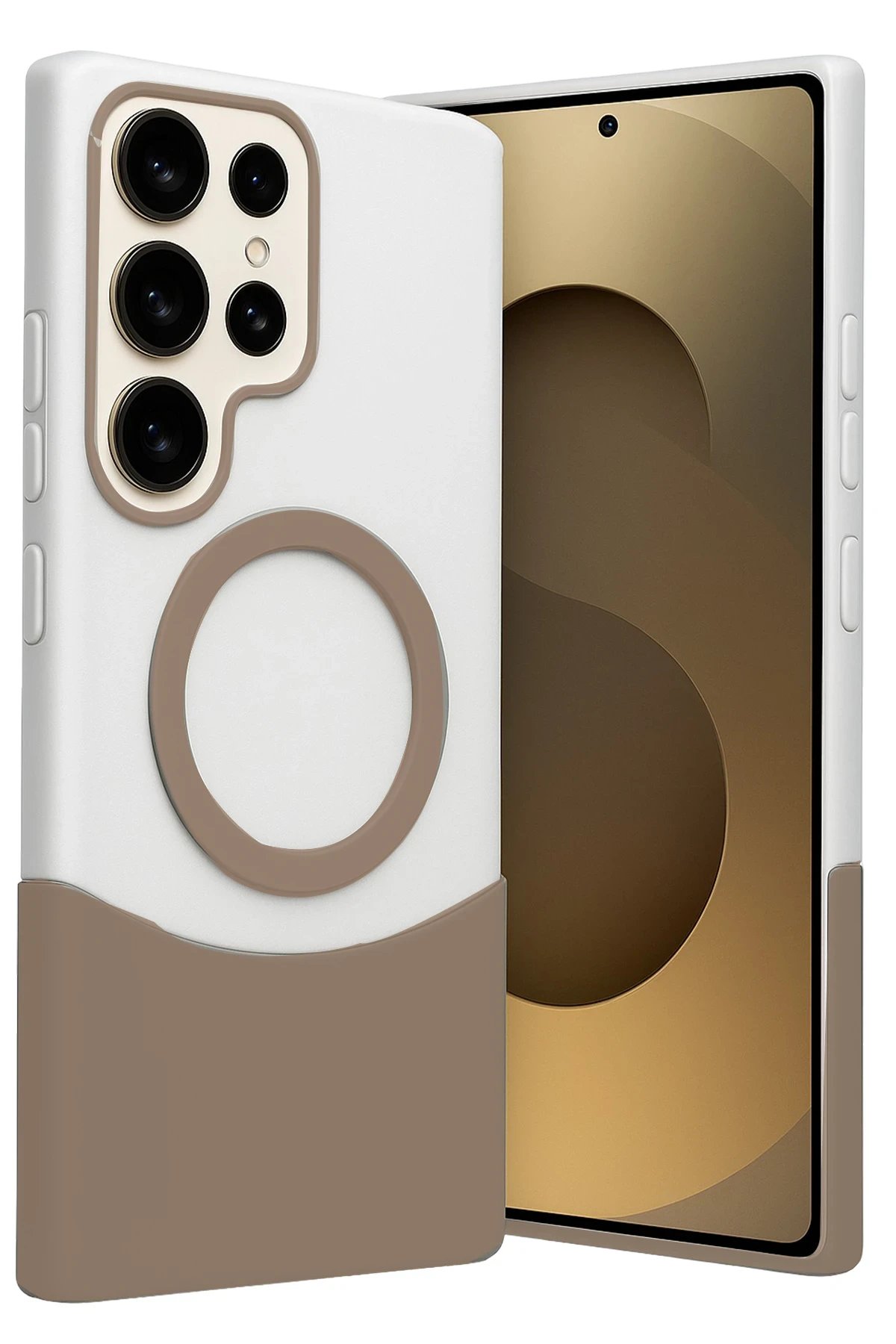 Samsung Galaxy S24 Ultra Velar Magsafe Kapak - Çöl Titanyum-(5796)