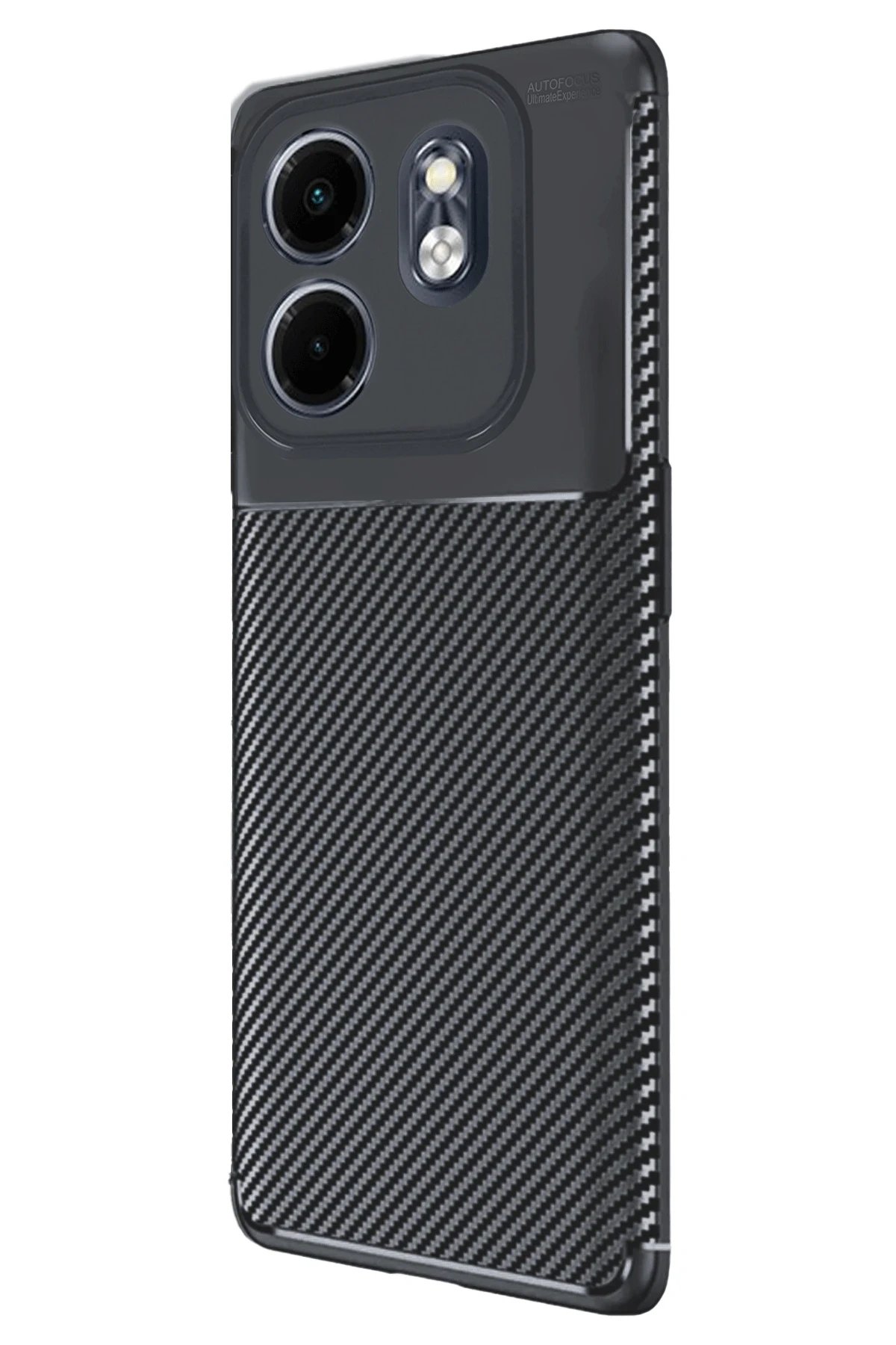 İnfinix Smart 9 Kılıf Auto Focus Karbon Kapak - Siyah-(5796)