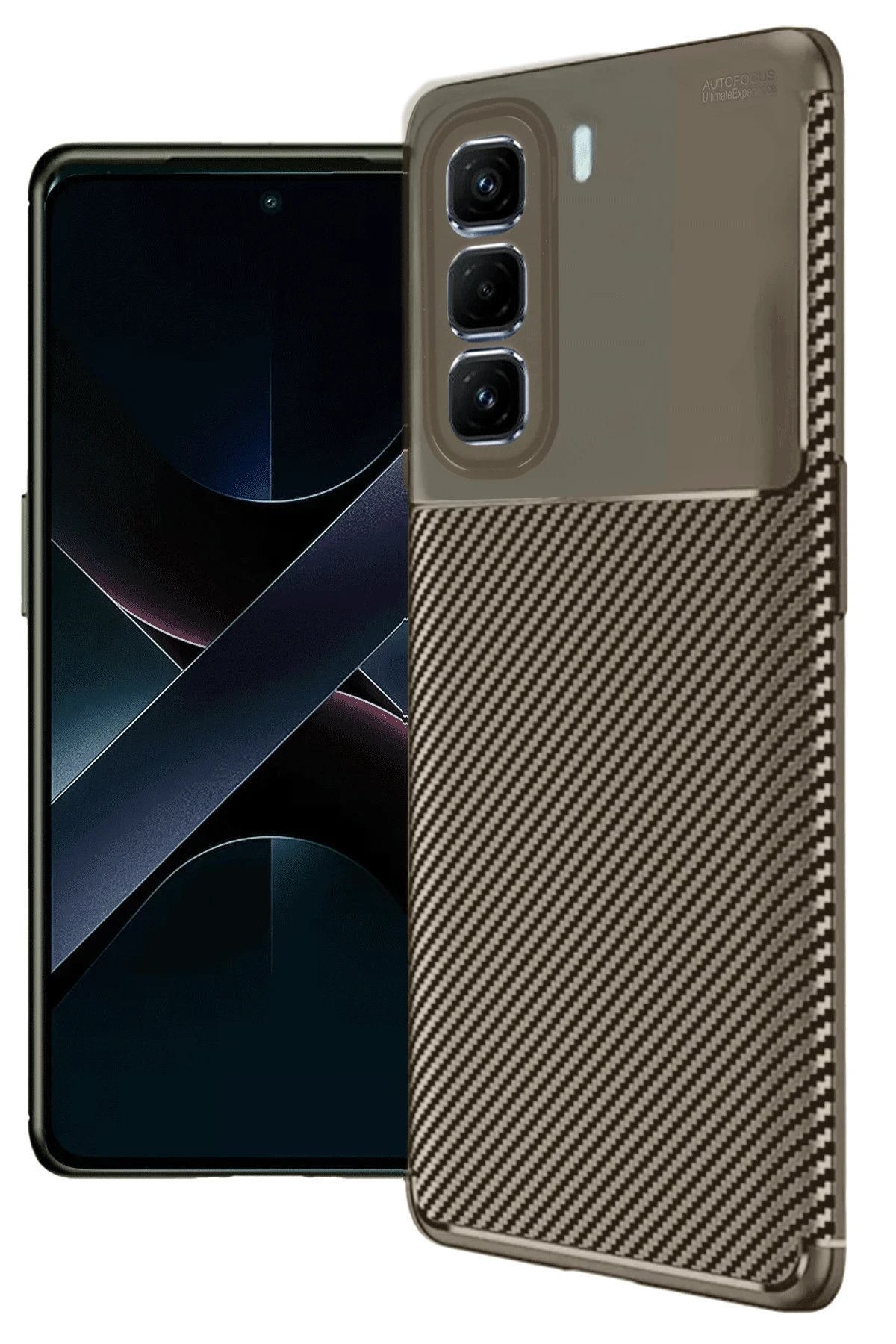 İnfinix Hot 50 Pro Plus 4G Auto Focus Karbon Kapak - Kahverengi-(5796)