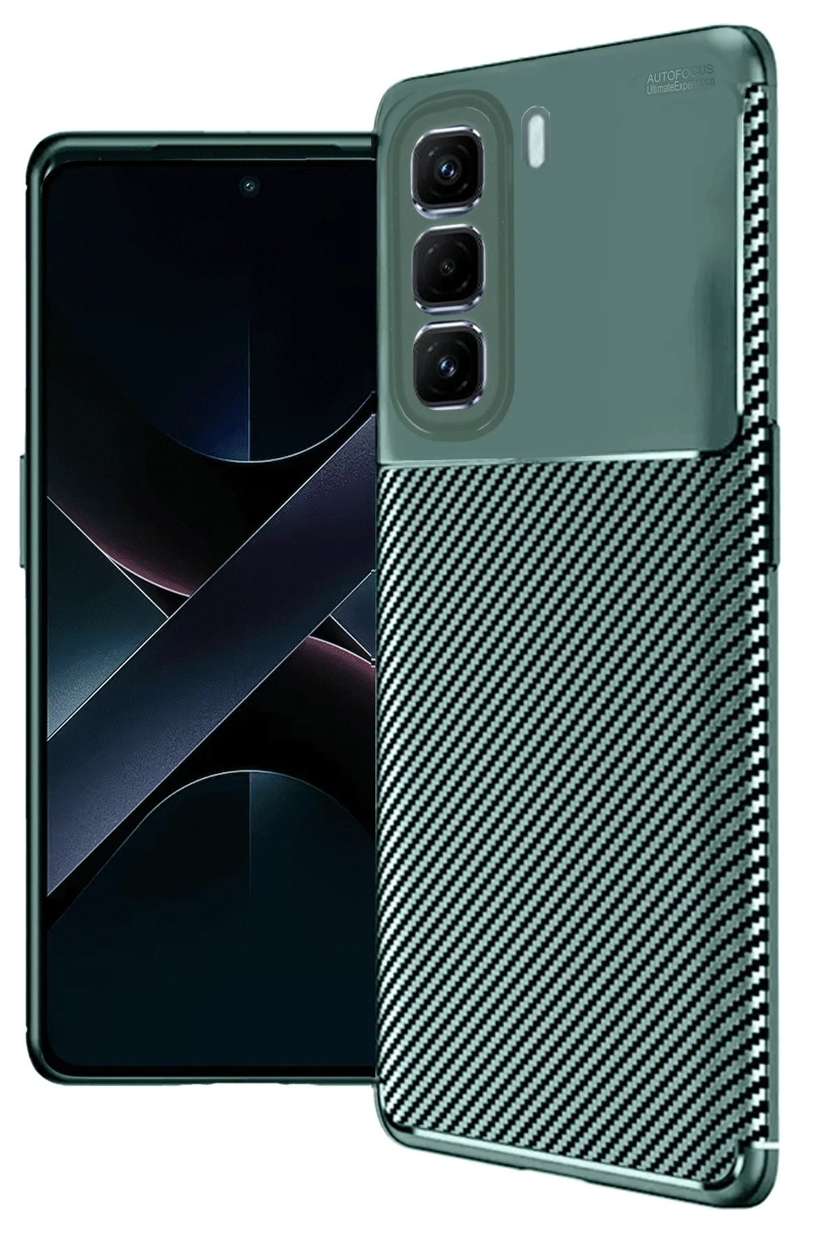 İnfinix Hot 50 Pro Plus 4G Auto Focus Karbon Kapak - Koyu Yeşil-(5796)