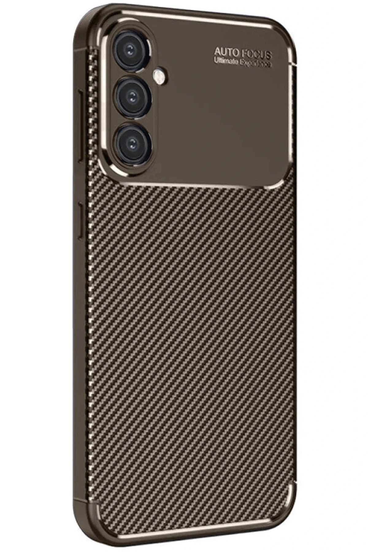Samsung Galaxy A26 Kılıf Auto Focus Karbon Kapak - Kahverengi-(5796)