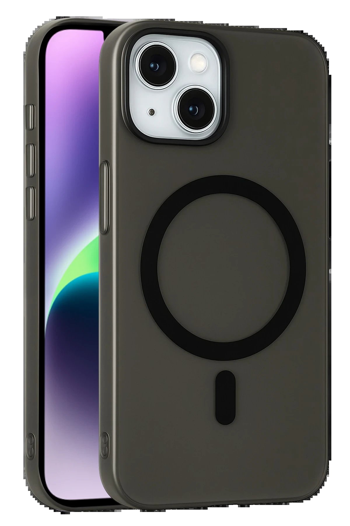 Apple iPhone 14 Tuna PC Slim Magsafe Kapak - Siyah-(5796)