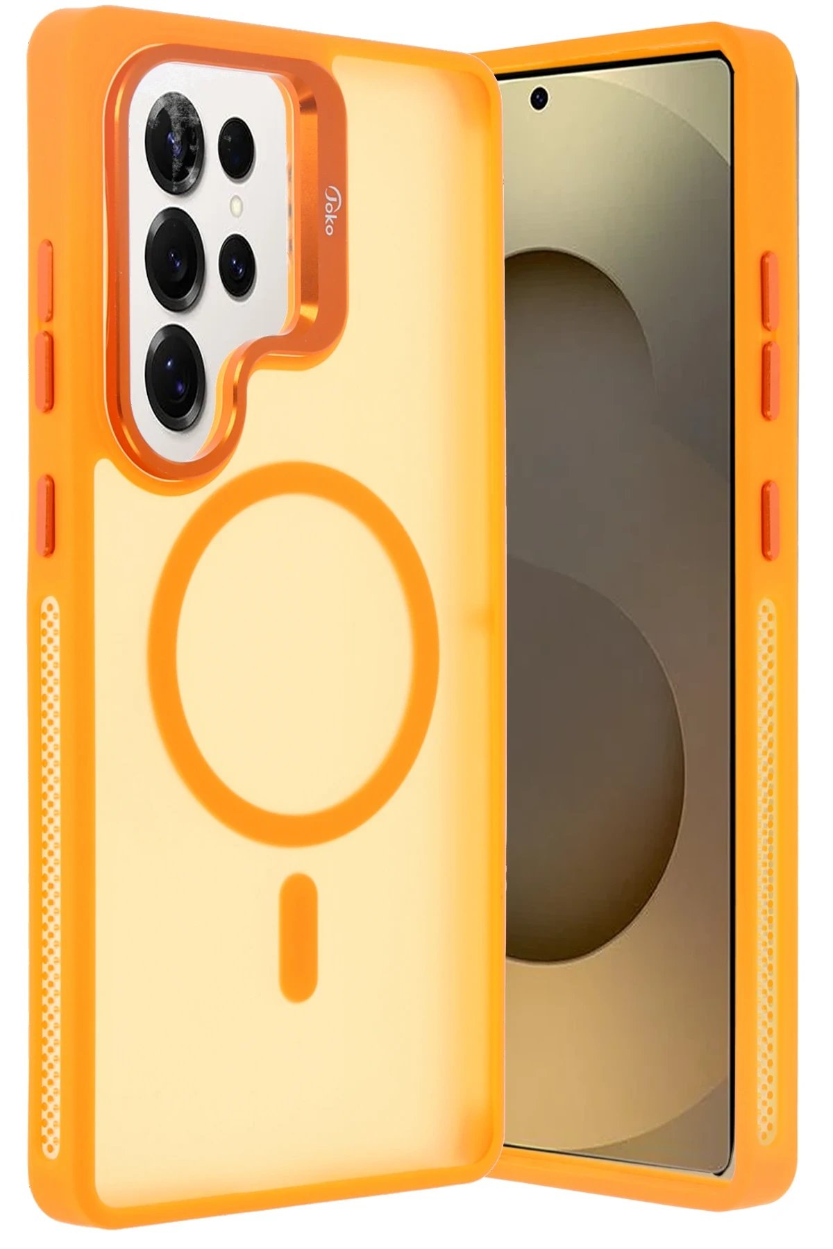 Samsung Galaxy S25 Ultra Flet Lens Magsafe Kapak - Turuncu-(5796)