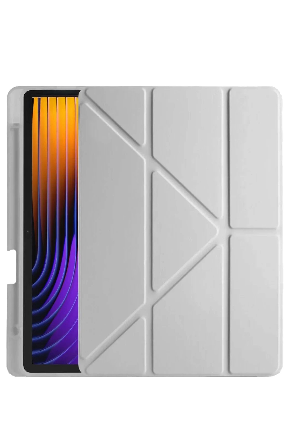 Xiaomi Pad 7 Pro Kılıf Kalemlikli Mars Tablet Kılıfı - Gri-(5796)