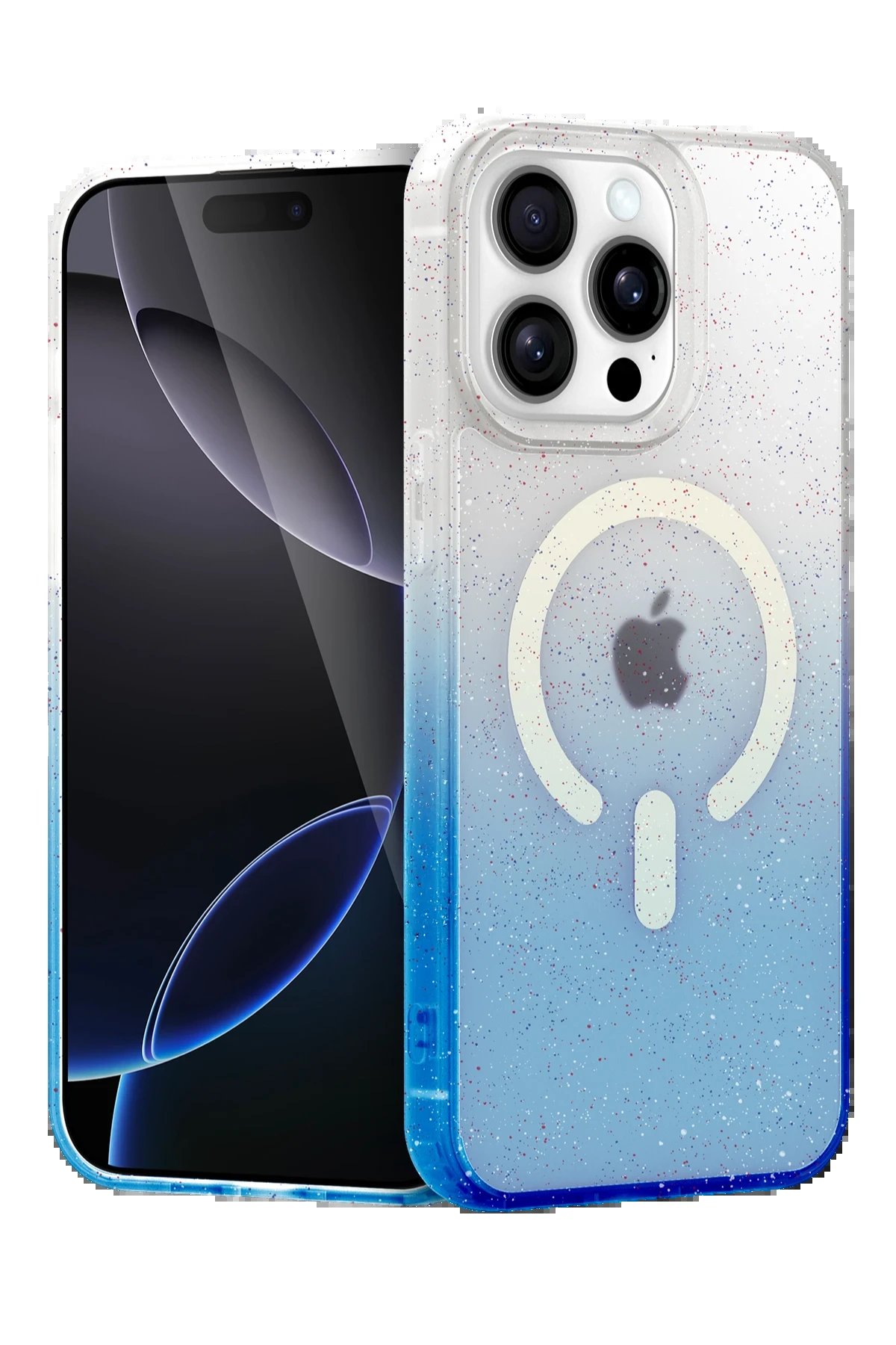 Apple iPhone 14 Pro Pummel Shiny Magsafe Kapak - Mavi-(5796)