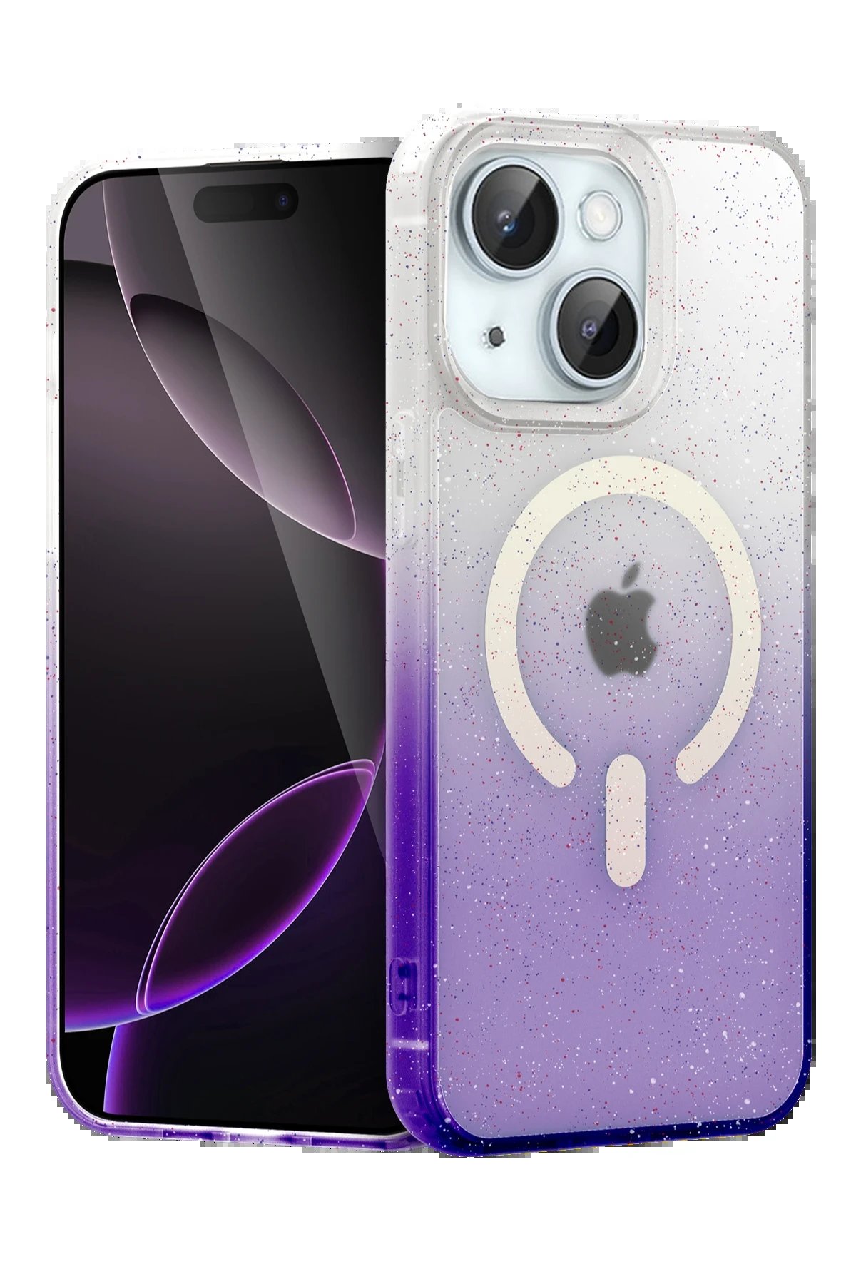 Apple iPhone 15 Plus Pummel Shiny Magsafe Kapak - Mor-(5796)