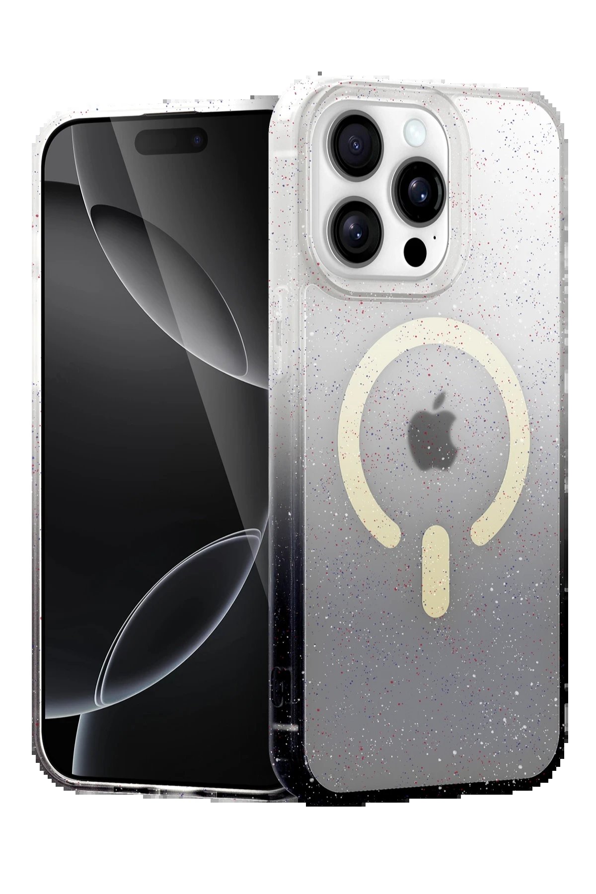 Apple iPhone 15 Pro Pummel Shiny Magsafe Kapak - Siyah-(5796)