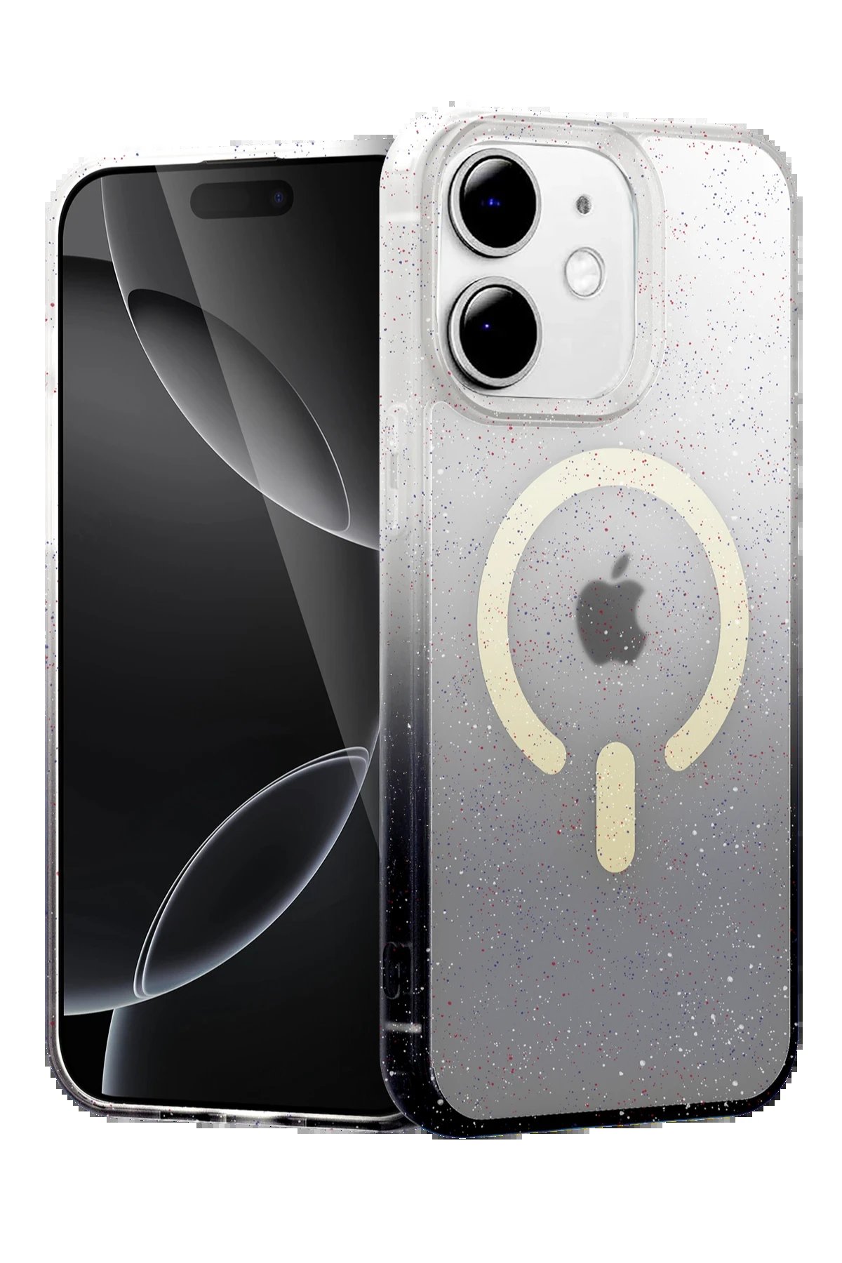 Apple iPhone 12 Pummel Shiny Magsafe Kapak - Siyah-(5796)