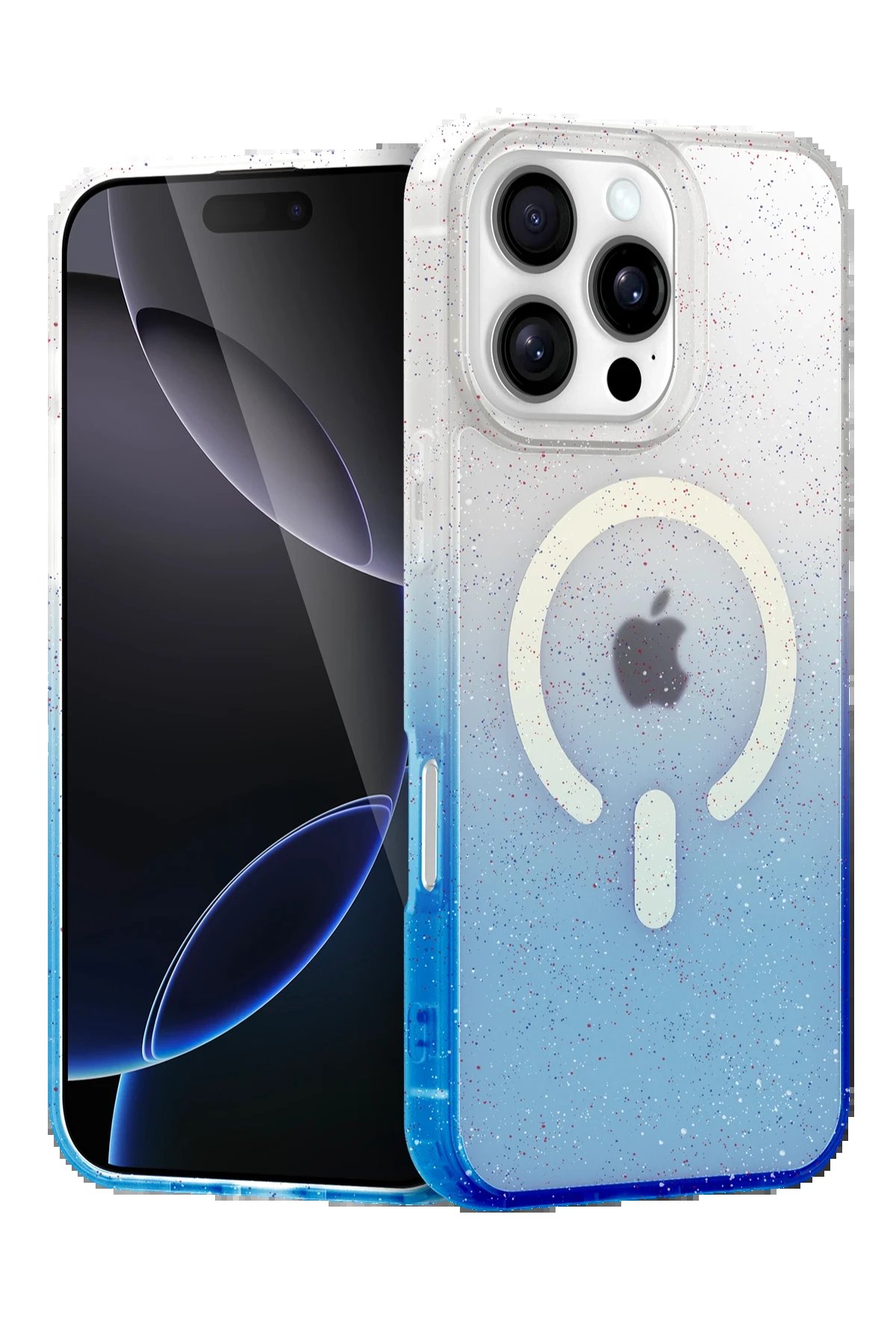 Apple iPhone 16 Pro Max Pummel Shiny Magsafe Kapak - Mavi-(5796)