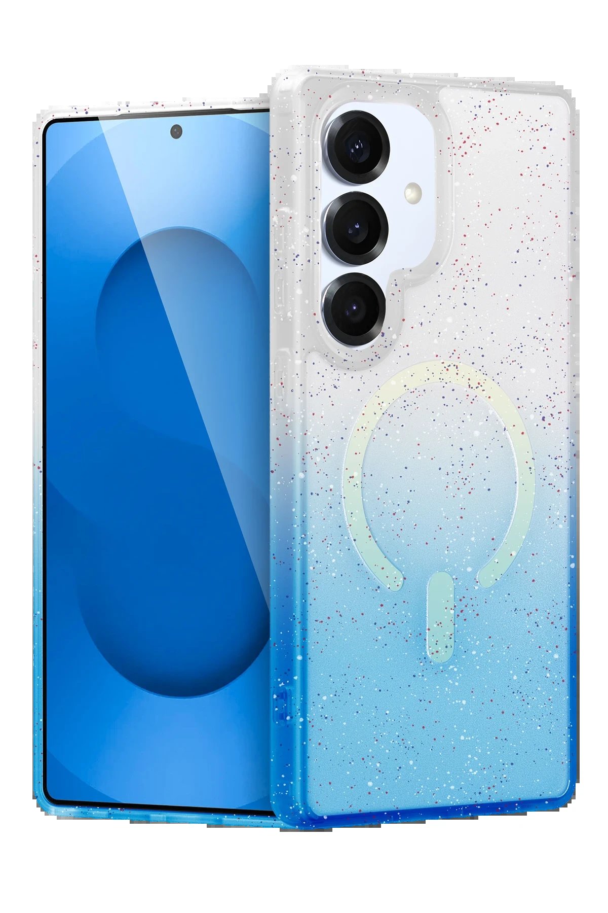 Samsung Galaxy S25 Pummel Shiny Magsafe Kapak - Mavi-(5796)