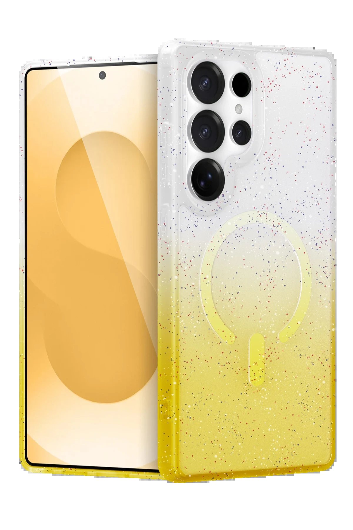 Samsung Galaxy S25 Ultra Pummel Shiny Magsafe Kapak - Gold-(5796)