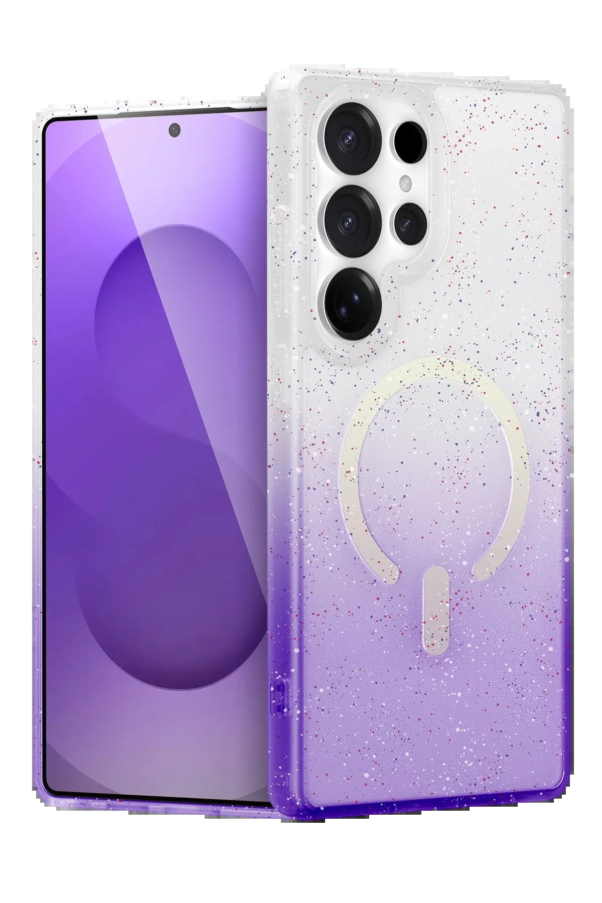 Samsung Galaxy S25 Ultra Pummel Shiny Magsafe Kapak - Mor-(5796)