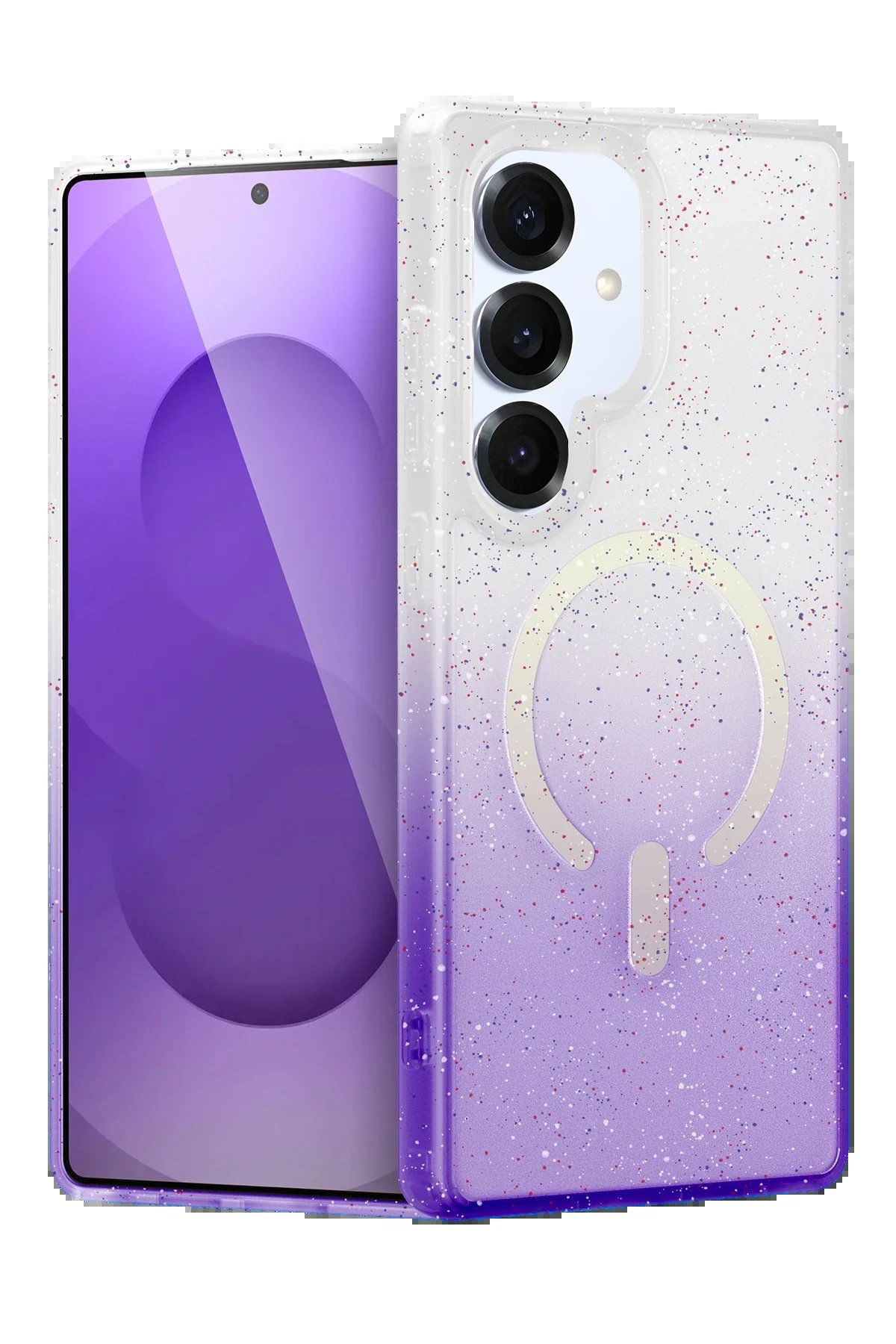 Samsung Galaxy S25 Plus Pummel Shiny Magsafe Kapak - Mor-(5796)