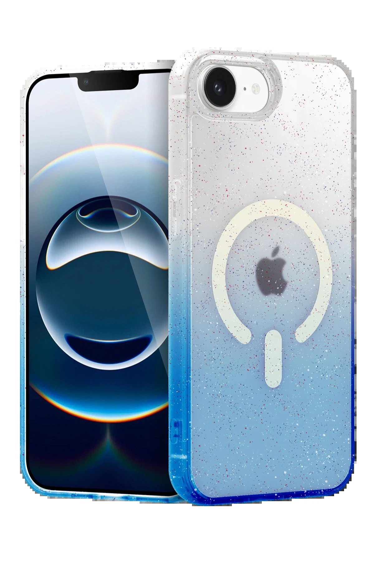 Apple iPhone 16E Pummel Shiny Magsafe Kapak - Mavi-(5796)