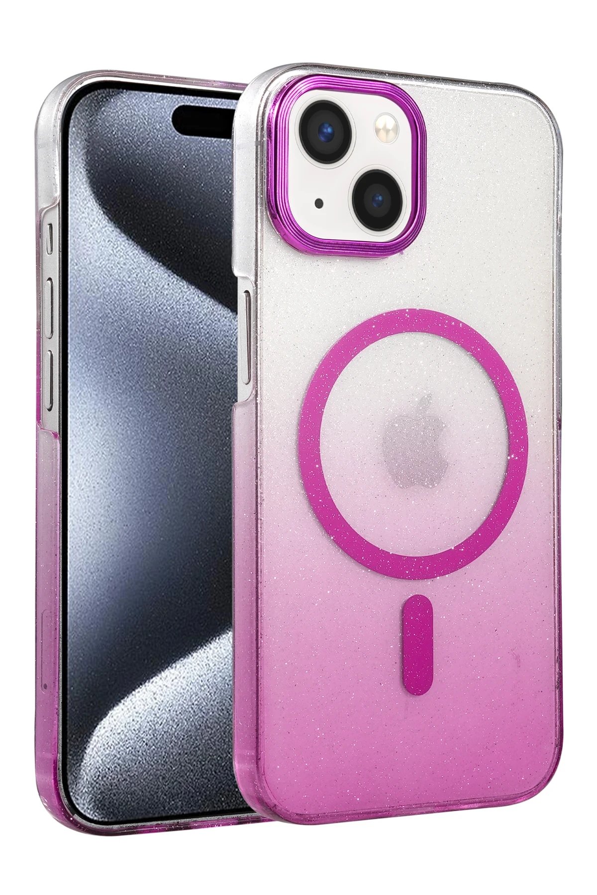 Apple iPhone 15 Glossy Magsafe Kapak - Mor-(5796)