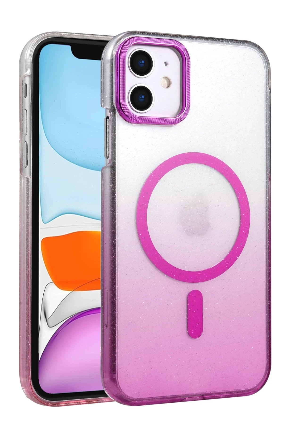 Apple iPhone 11 Glossy Magsafe Kapak - Mor-(5796)