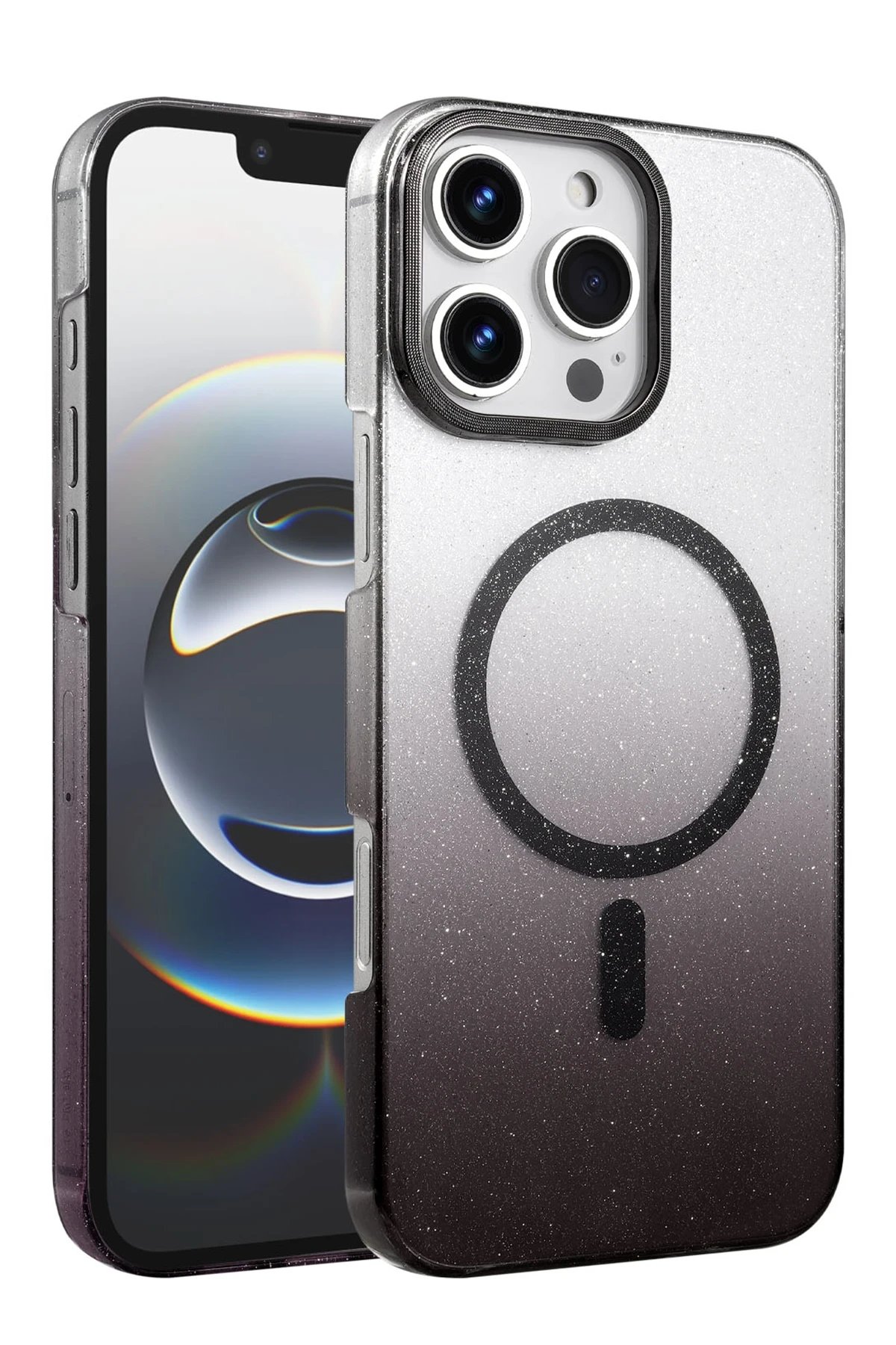 Apple iPhone 16 Pro Glossy Magsafe Kapak - Siyah-(5796)