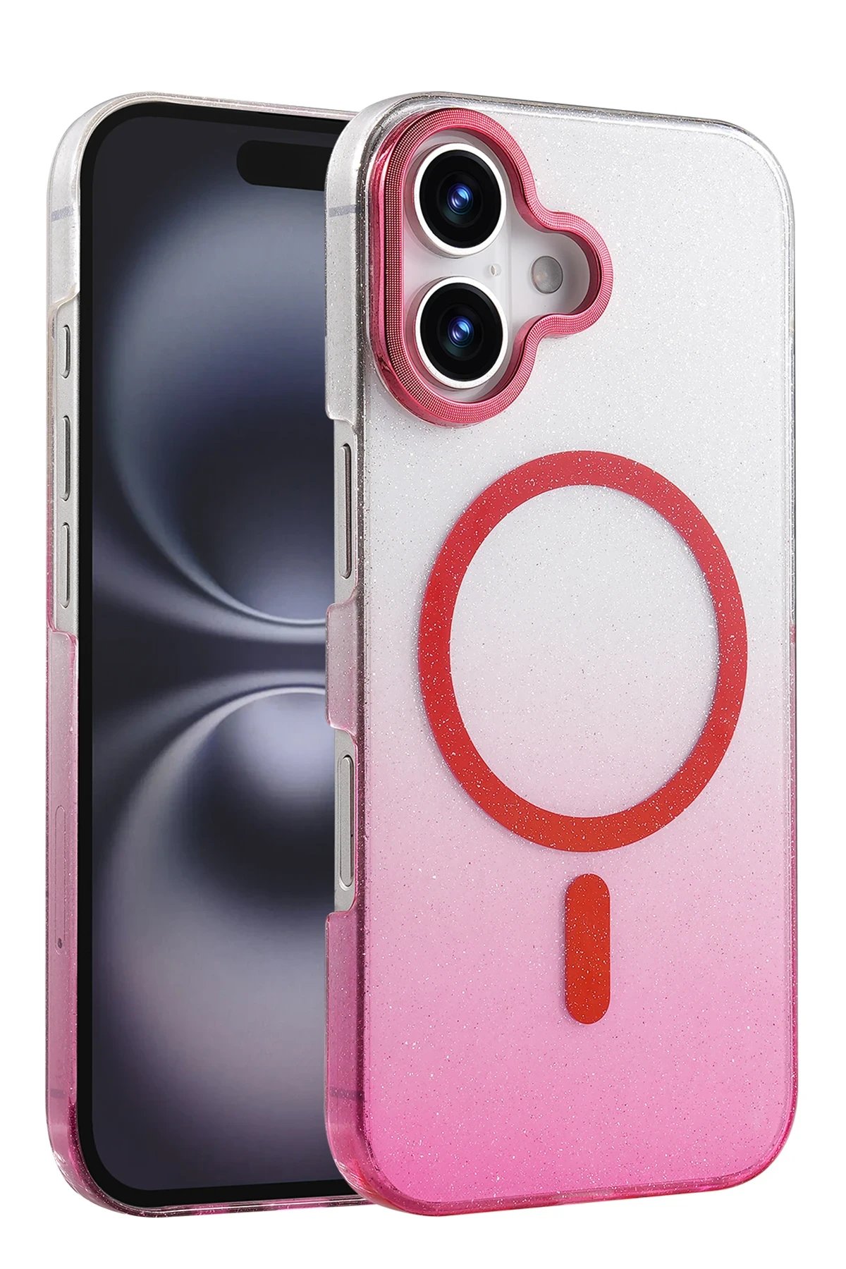 Apple iPhone 16 Plus Glossy Magsafe Kapak - Pembe-(5796)