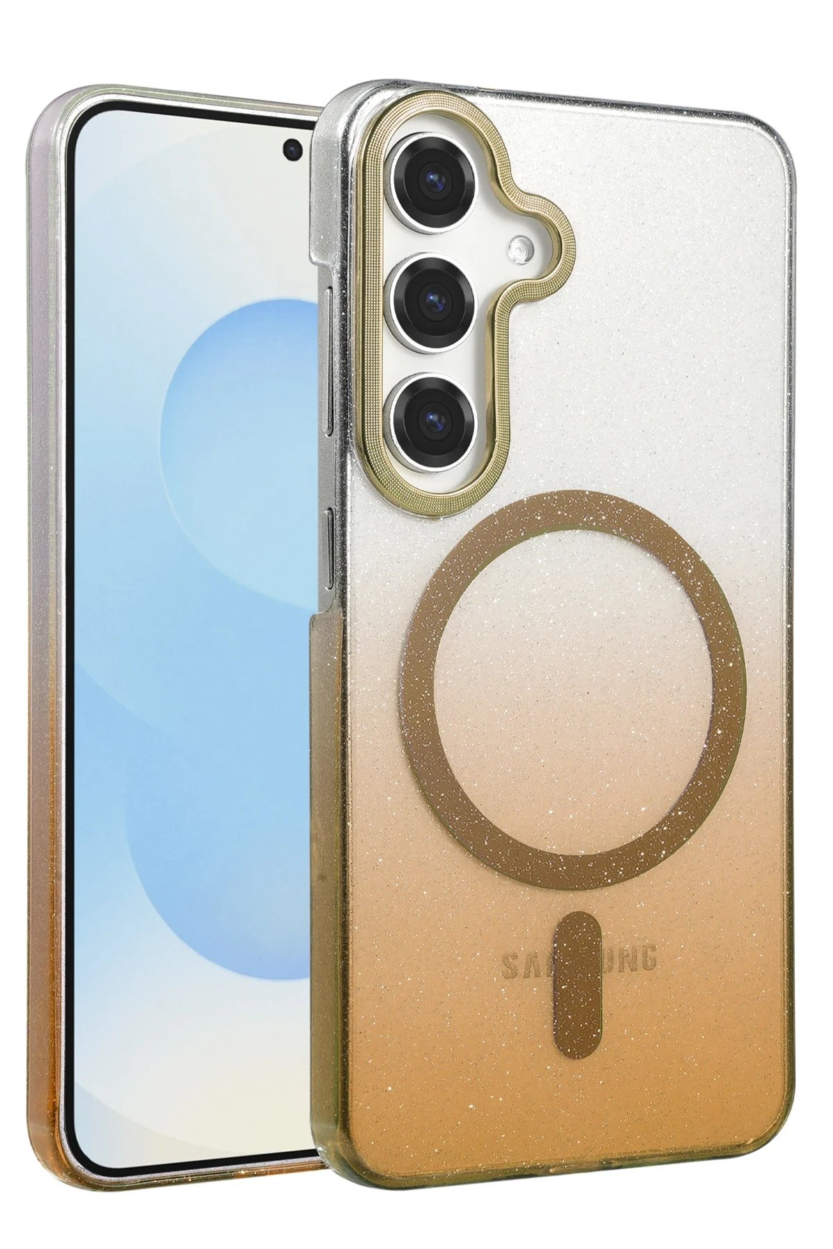 Samsung Galaxy S23 FE Glossy Magsafe Kapak - Çöl Titanyum-(5796)