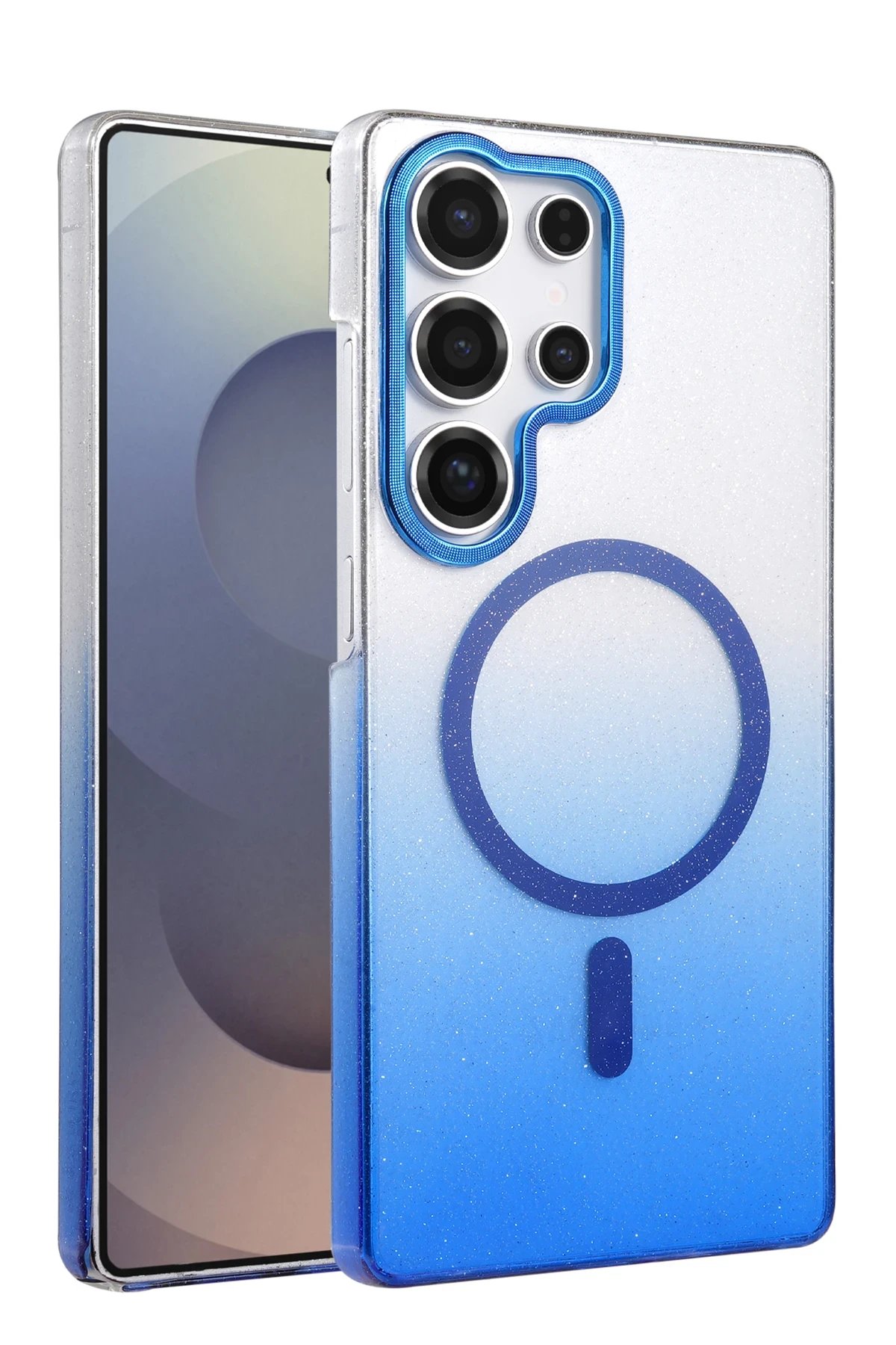 Samsung Galaxy S25 Ultra Glossy Magsafe Kapak - Mavi-(5796)