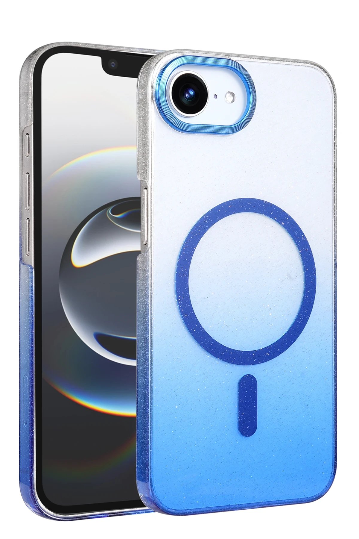 Apple iPhone 16E Glossy Magsafe Kapak - Mavi-(5796)