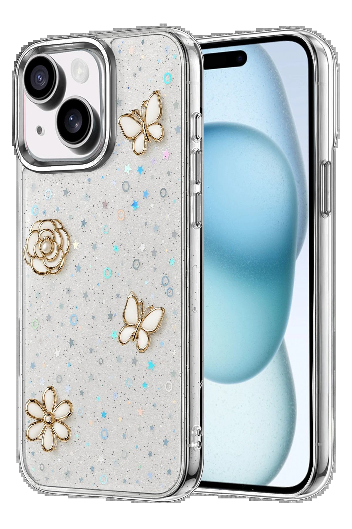 Apple iPhone 14 Fiyonk Desenli Kapak - Desen 2-(5796)