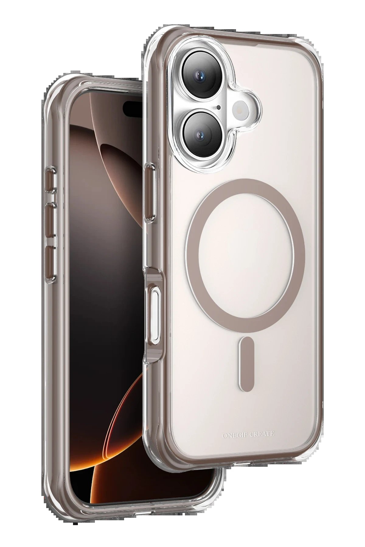 Apple iPhone 16 Hulk Magsafe Kapak - Çöl Titanyum-(5796)