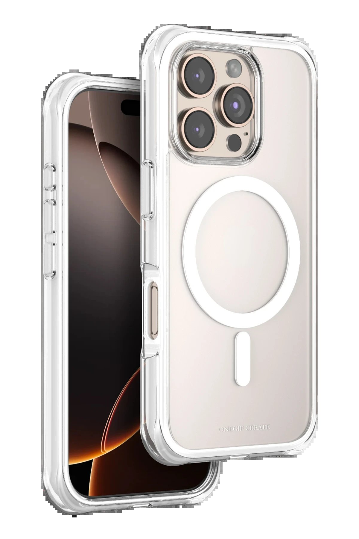 Apple iPhone 16 Pro Max Hulk Magsafe Kapak - Beyaz-(5796)