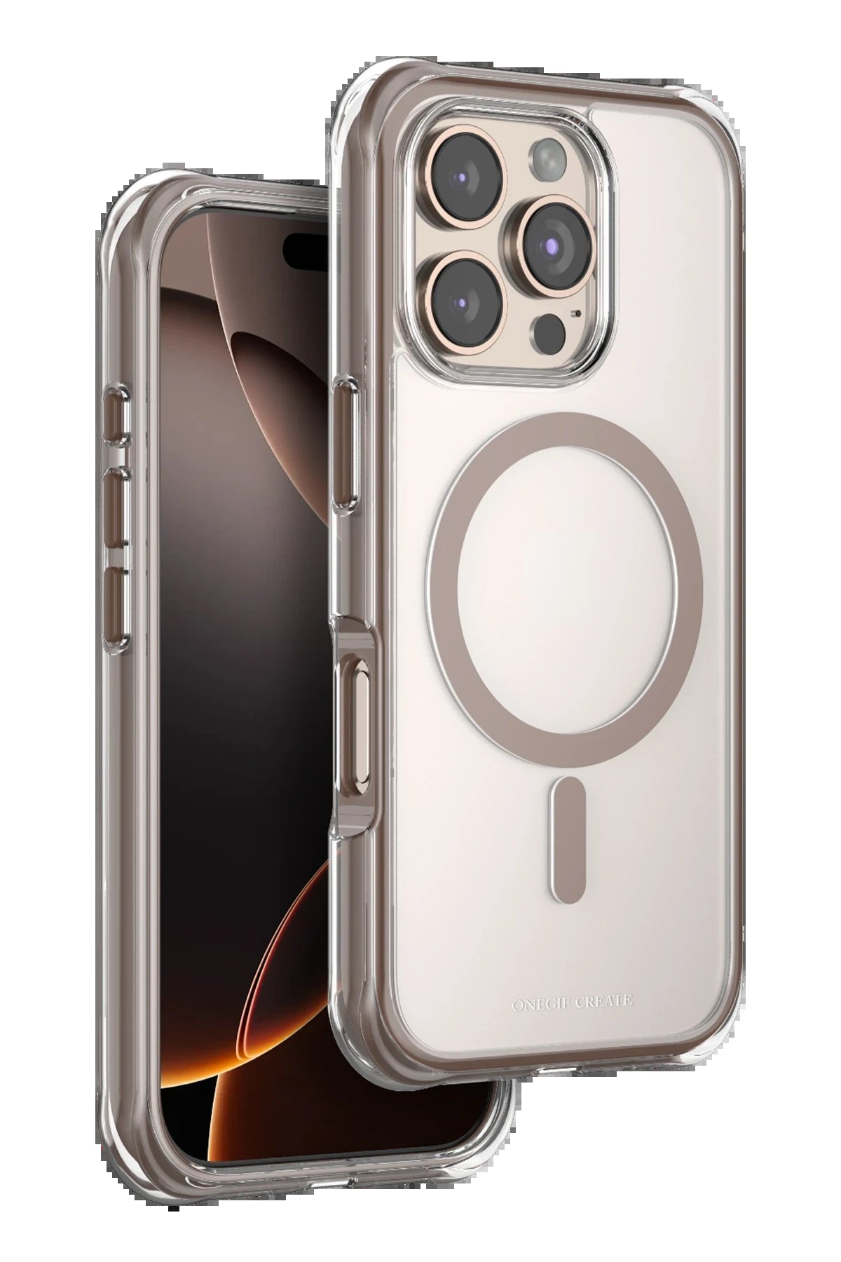 Apple iPhone 16 Pro Max Hulk Magsafe Kapak - Çöl Titanyum-(5796)