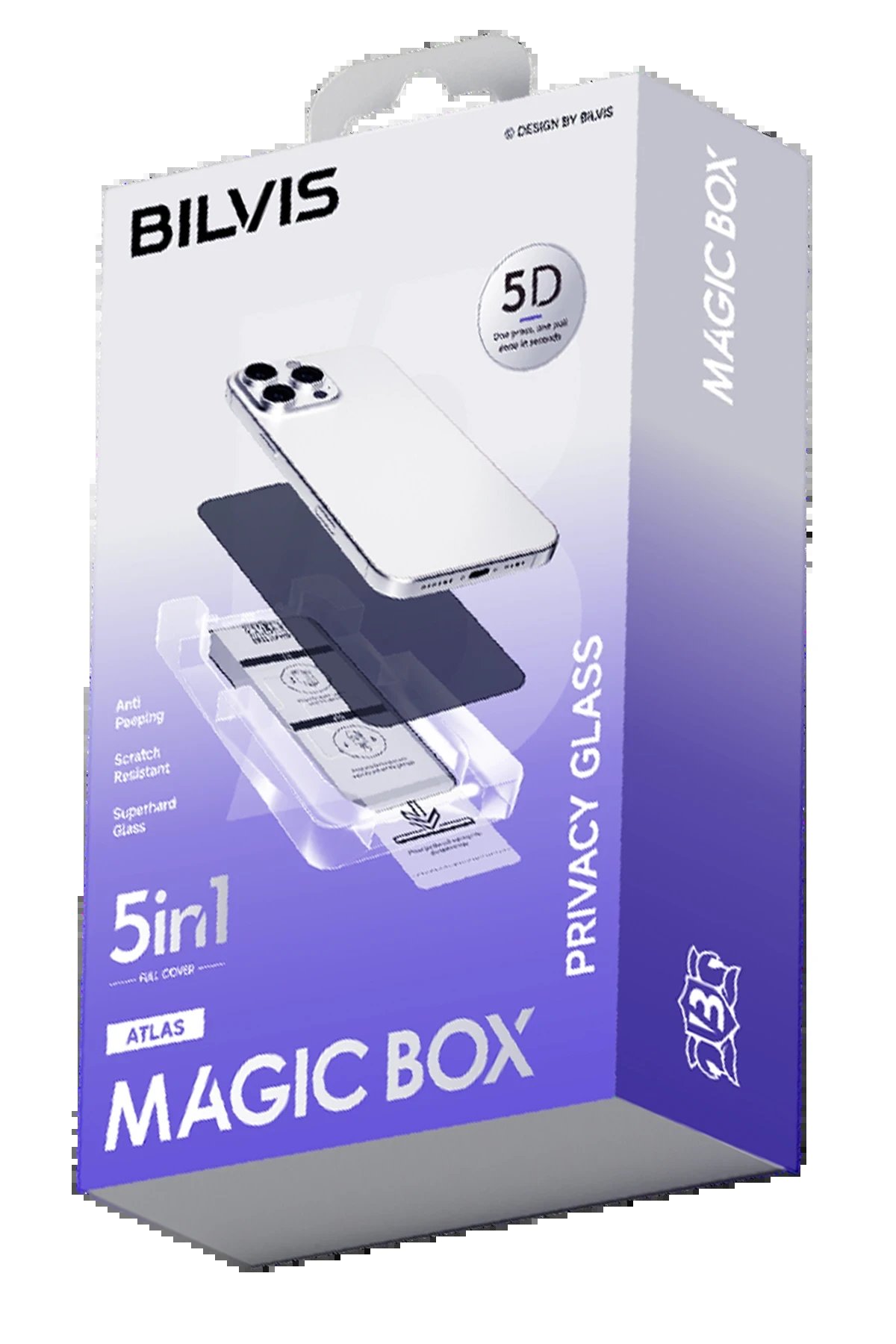 Apple iPhone 16 Pro Bilvis 5in1 5D Magic Hayalet Cam Ekran Koruyucu - Siyah-(5796)