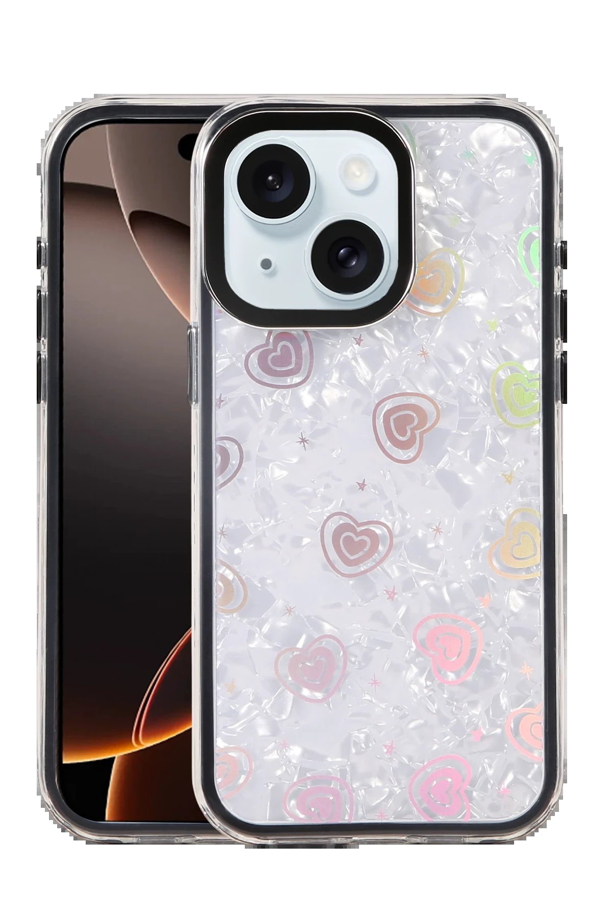 Apple iPhone 15 Lumi Desenli Kapak - Siyah-(5796)