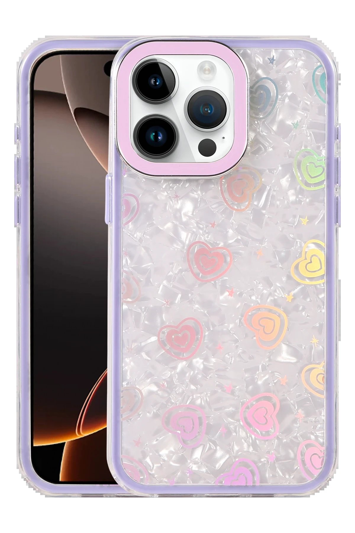 Apple iPhone 15 Pro Max Lumi Desenli Kapak - Mor-(5796)