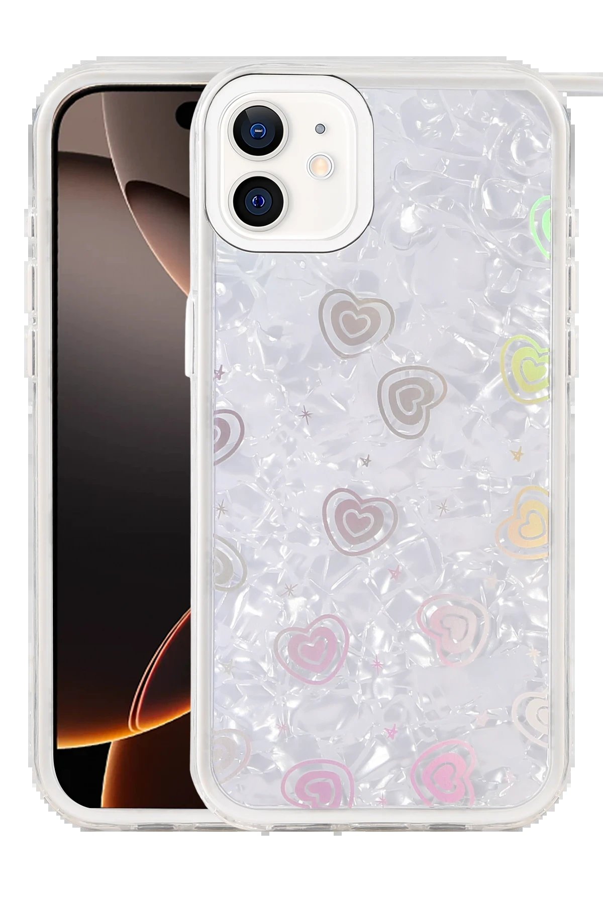 Apple iPhone 11 Lumi Desenli Kapak - Beyaz-(5796)