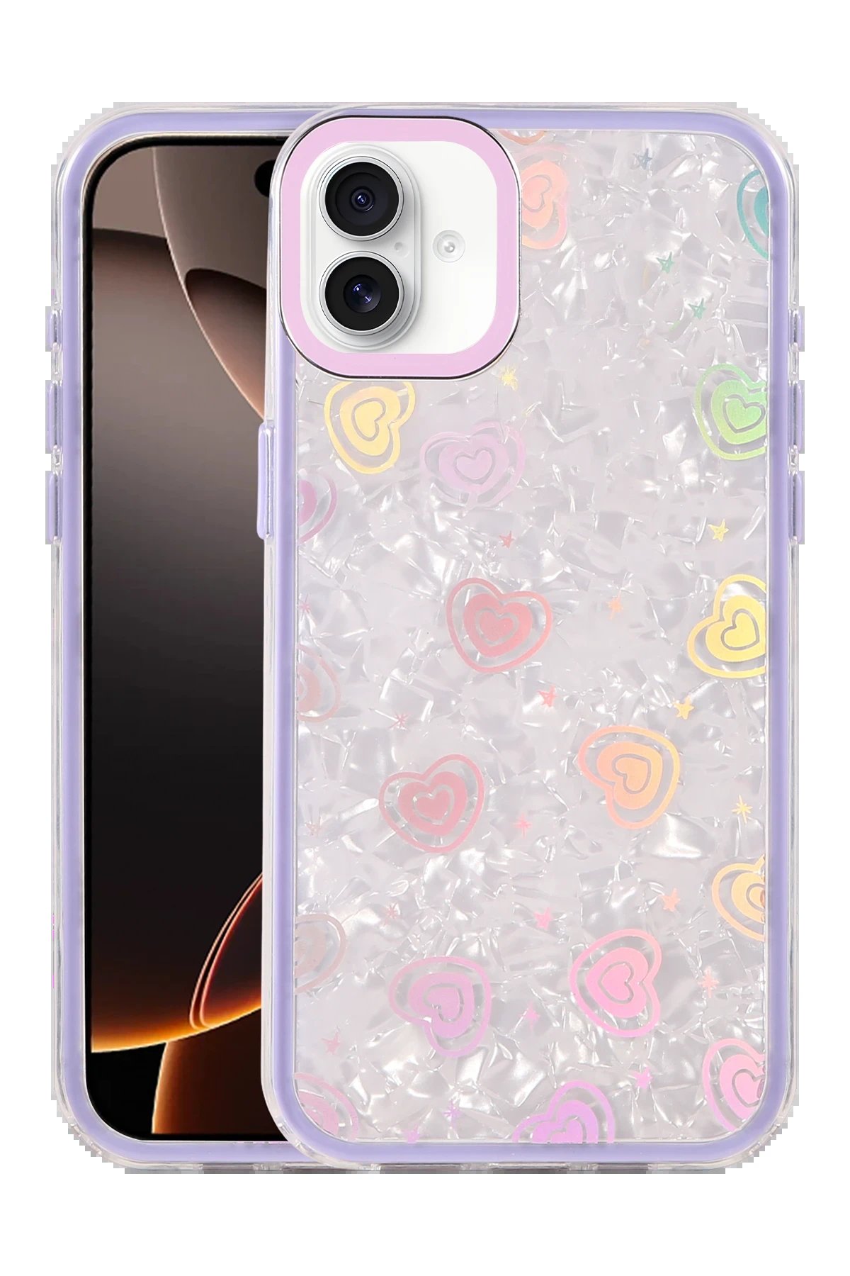 Apple iPhone 16 Lumi Desenli Kapak - Mor-(5796)