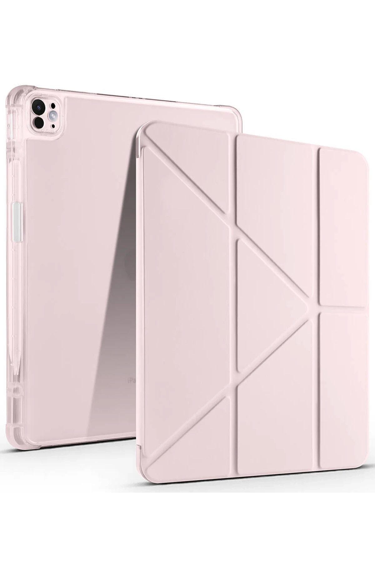 iPad Air 13 (2024) Kılıf Kalemlikli Mars Tablet Kılıfı - Rose Gold-(5796)