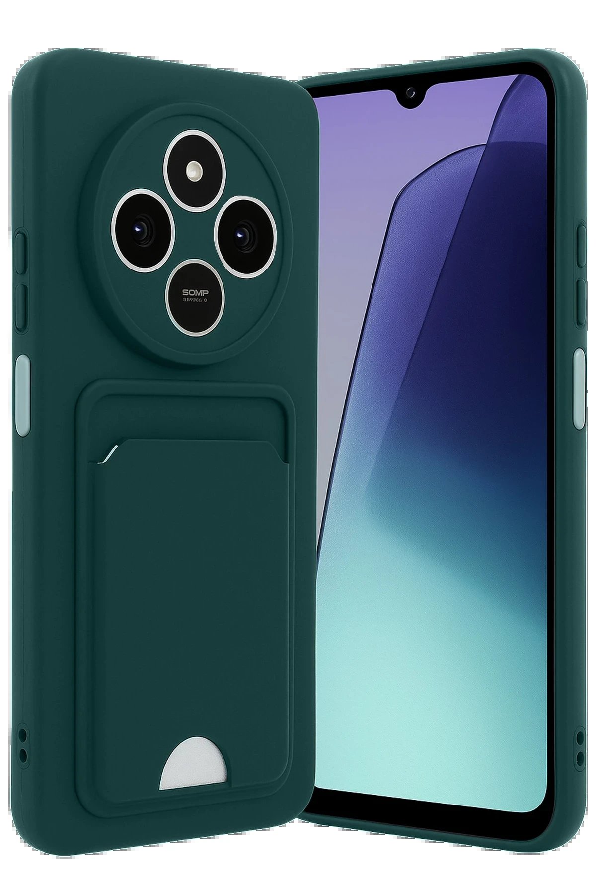 Xiaomi Redmi 14C Kelvin Kartvizitli Silikon - Koyu Yeşil-(5796)